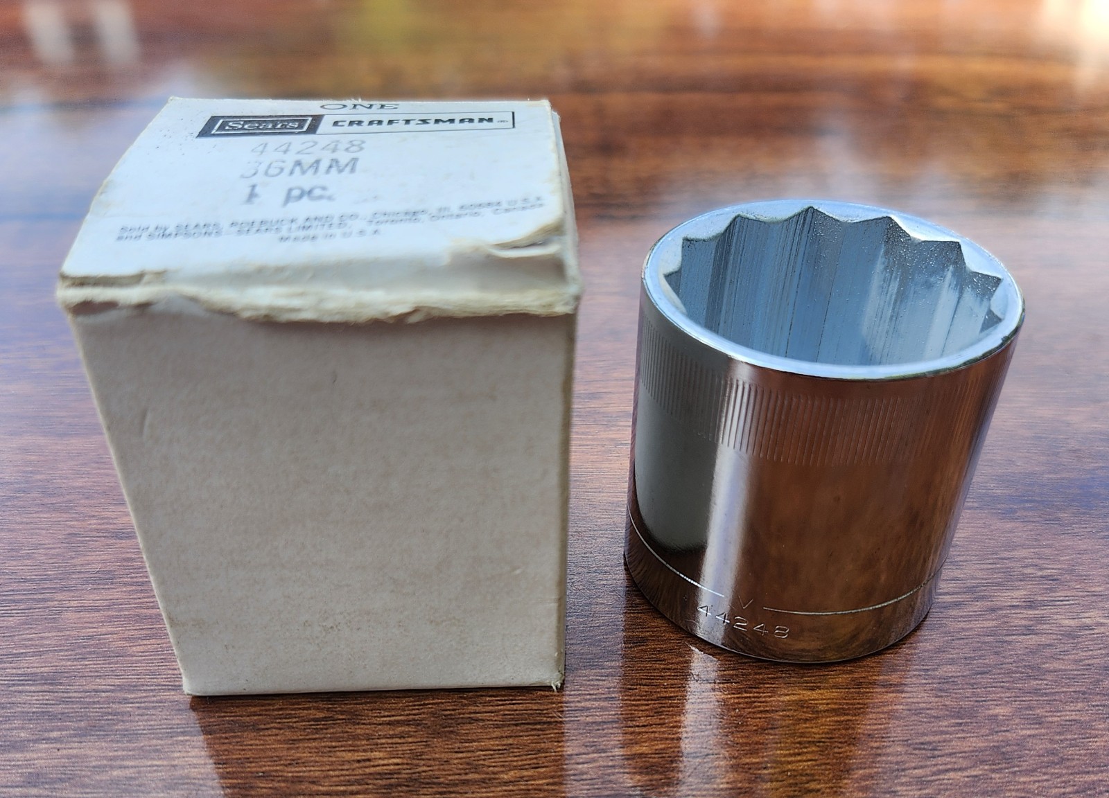 Craftsman 36mm Metric Top Knurl 1/2″ Drive 12 Point USA -V- Series NOS with Box