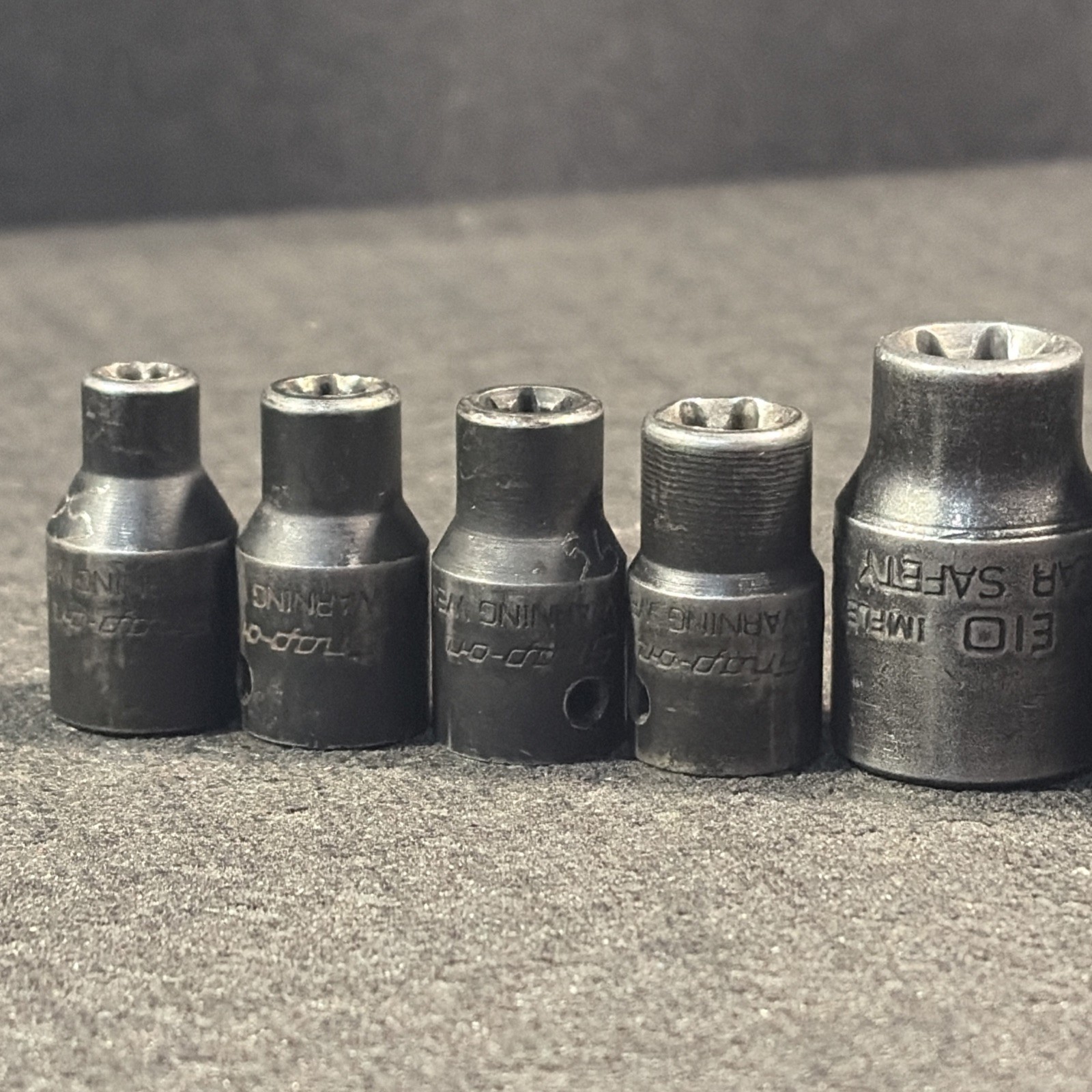 9 Snap-On Impact Socket 1/4”-3/8″ Drive E5 6 7 8 &E10 12 14 16 18 Shallow E TORX