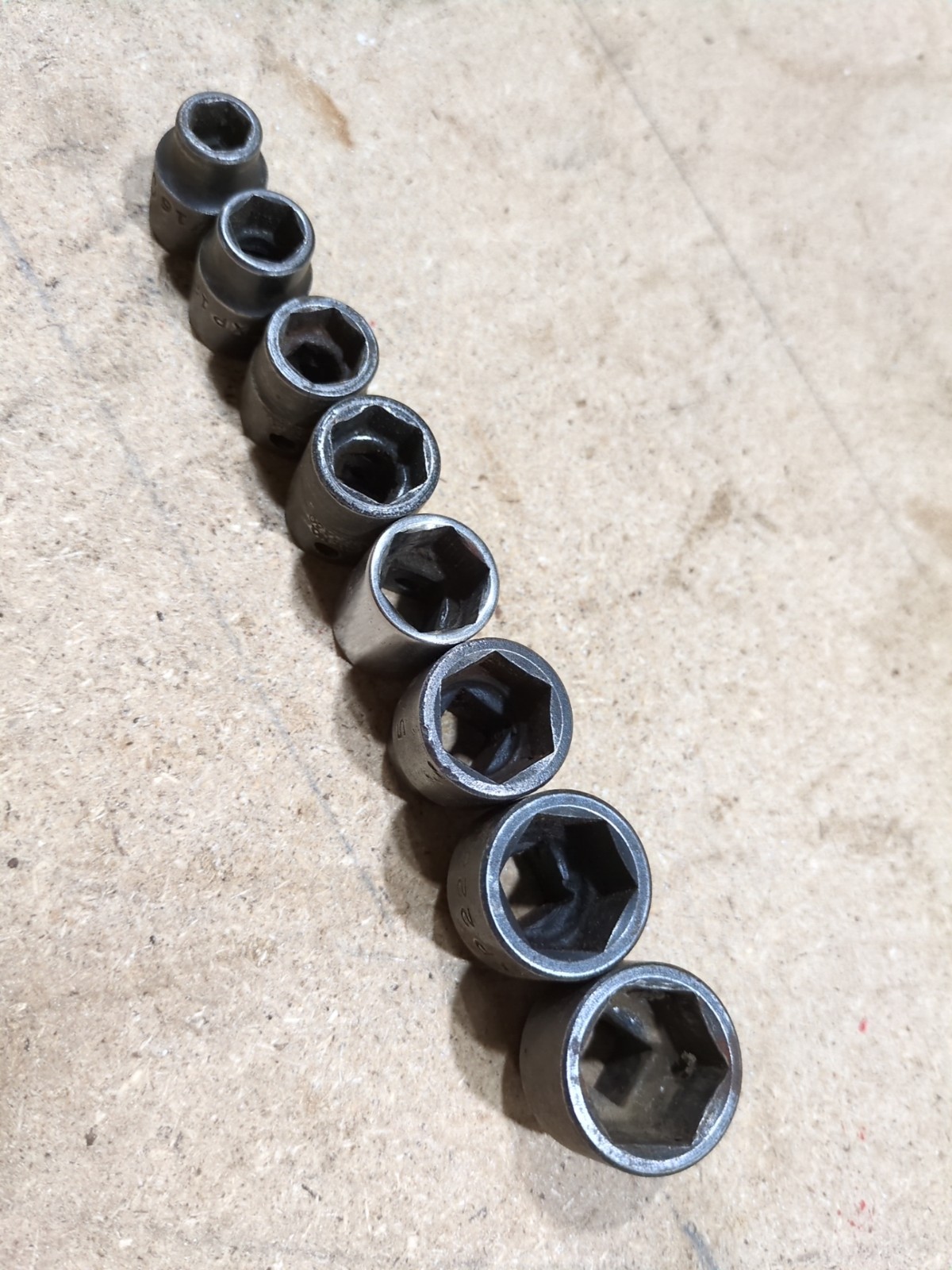 MAC Snap-on Tools 8pc. Shallow 3/8 Impact Socket Set 6 Point SAE 5/16 – 3/4 USA
