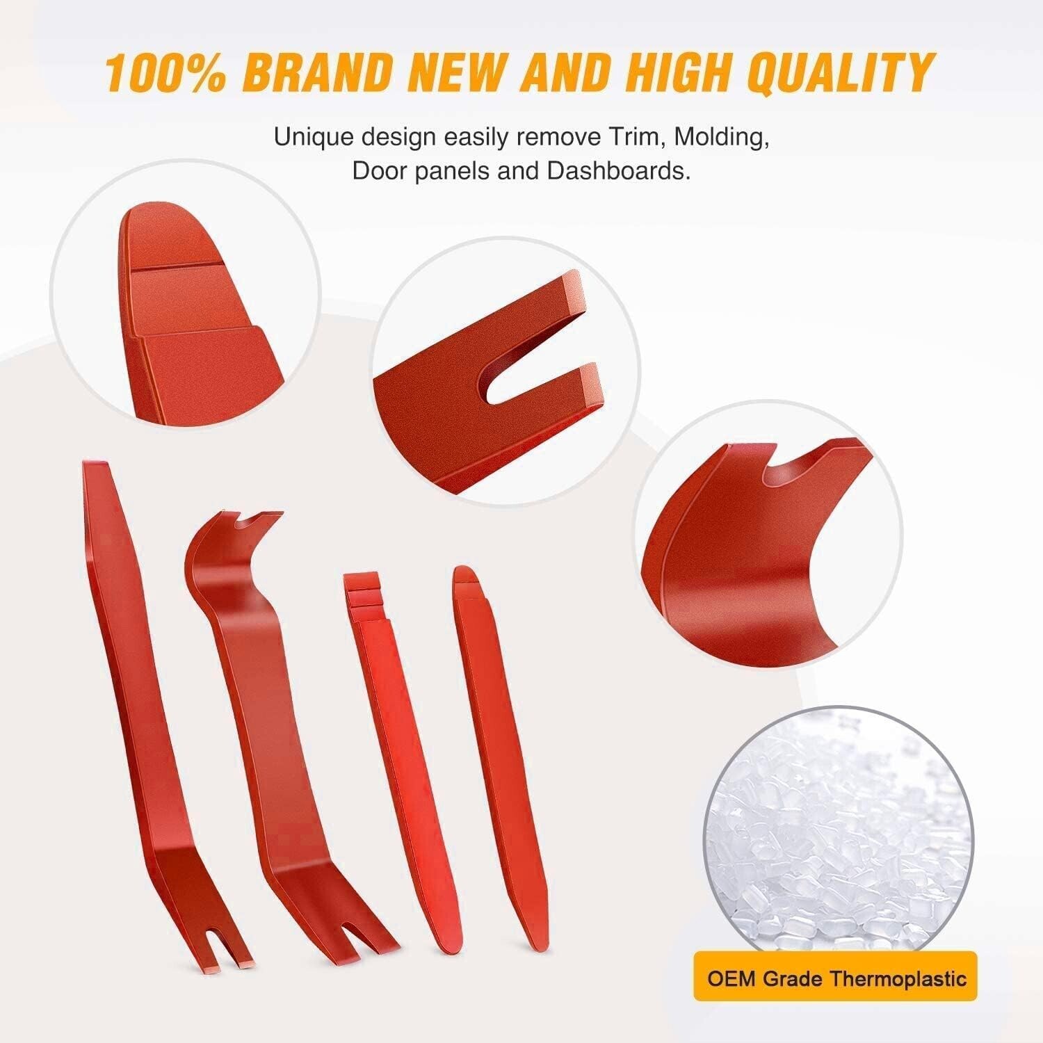 5PCS Plastic Trim Removal Pry Tool FOR Car Radio Panel Door Dash Clips Fasteners
