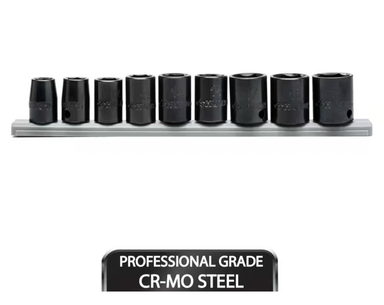 Husky 3/8 in. Drive Standard Metric 6-Point Impact Socket Set 9 Pc H3DIMSM9PC