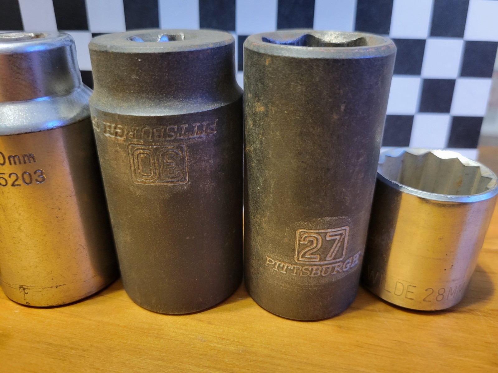 Lot Of 6 Used Sockets Axel Sockets 36mm 32mm 30mm 30mm 28mm 27mm