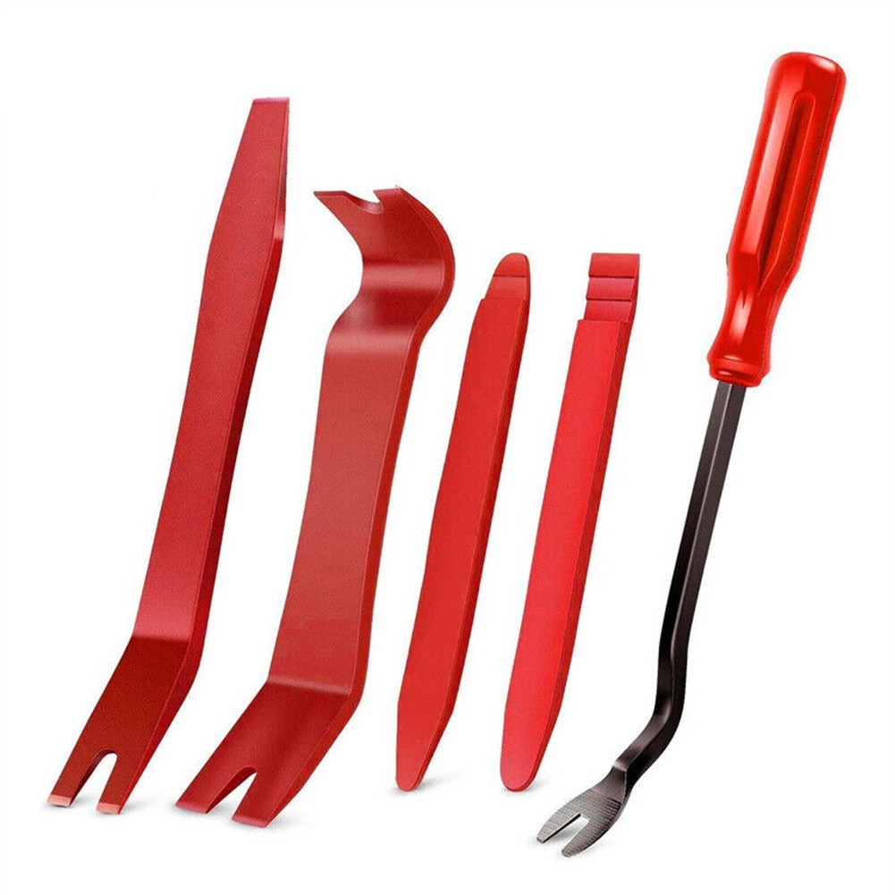 Disassembly Tool Pry Tool Plastic Metal Red Set Trim Removal Auto Parts