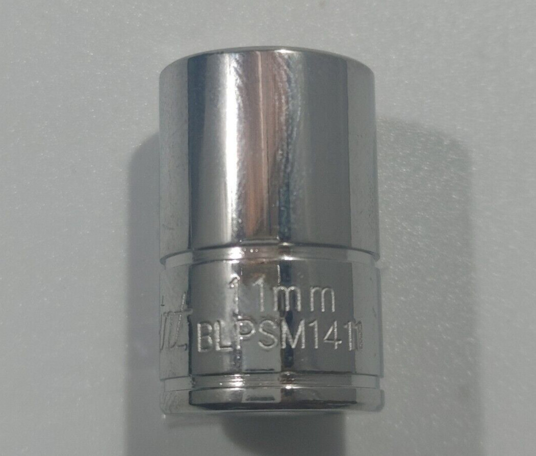 BLUE POINT BLPSM1411, 1/4″ DRIVE, 11MM. SOCKET, SHALLOW, 6 POINT *NEW / UNUSED*