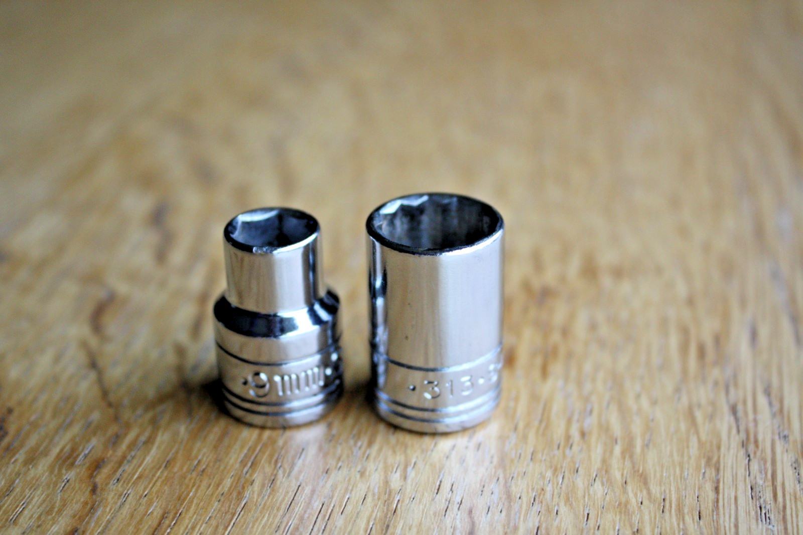 Set of 2 S-K Metric Shallow Sockets 3/8” Drive 309 6 Pt 9mm 313 12 Pt 13mm USA
