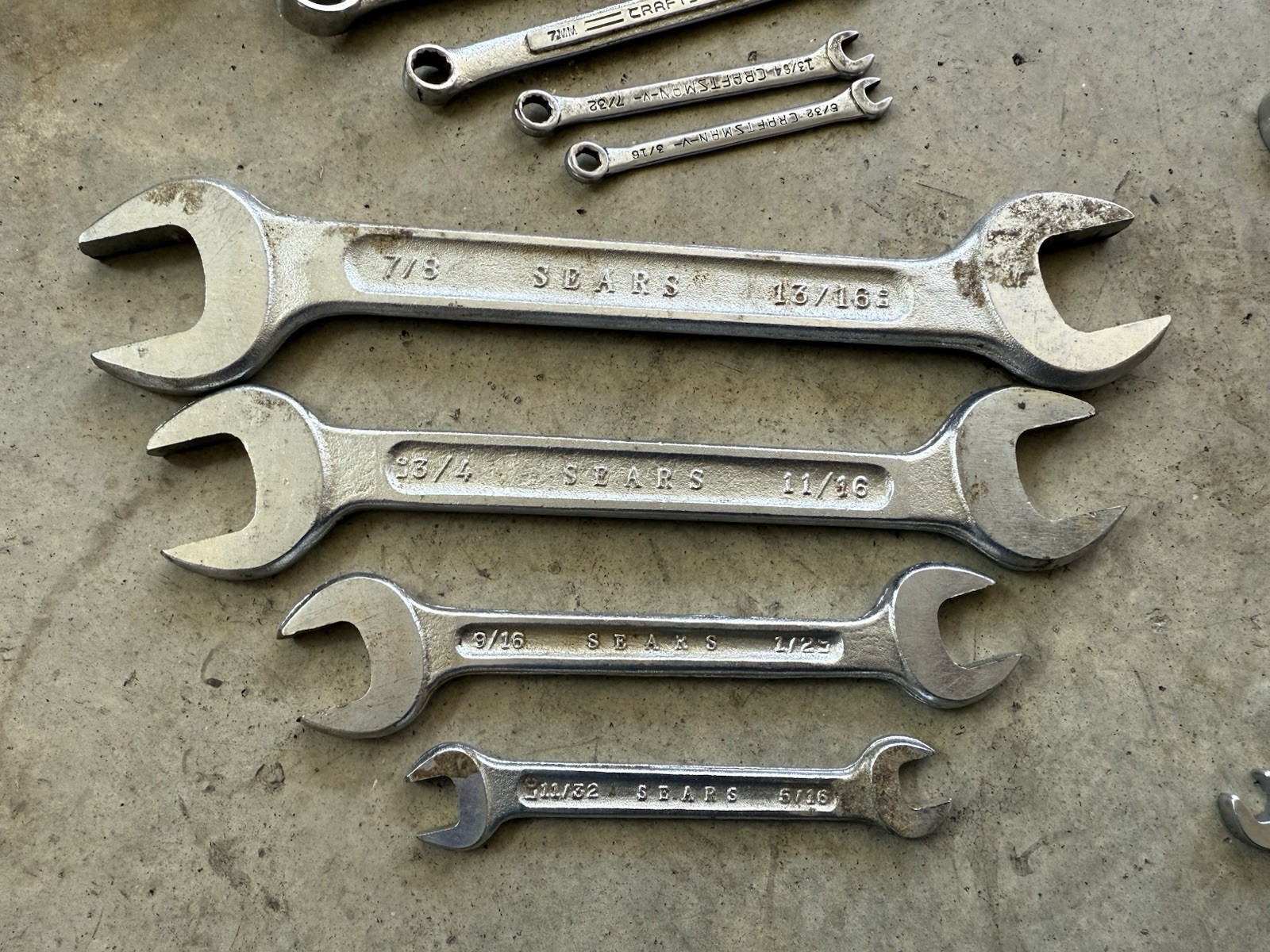 23 Piece Lot of Craftsman (& Sears) Wrenches – Combination – Various Sizes/Used