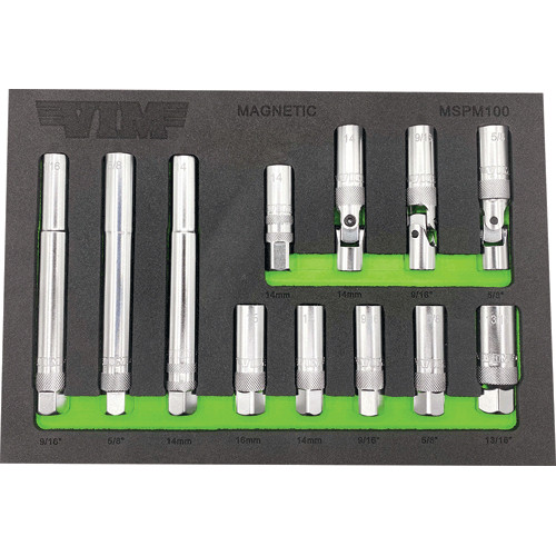 VIM Tools MSPM100 12 PC. 3/8» DR. MAGNETIC SPARK PLUG MASTER SET