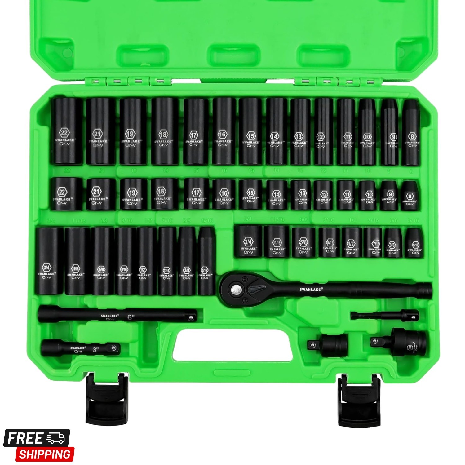 Heavy-Duty 3/8» Drive Socket Set – 50-Piece SAE & Metric, Corrosion Resistant