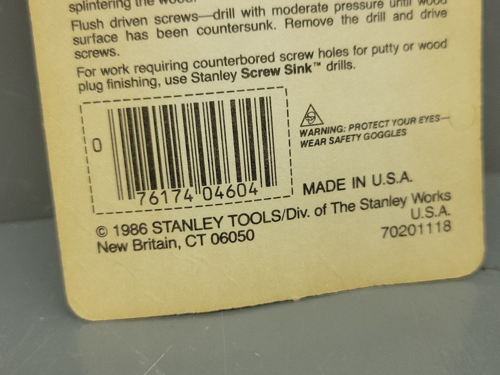 Stanley 04-604 Screw-Mate Drill & Countersink 1525 #04-604 1″ x #8 USA NOS