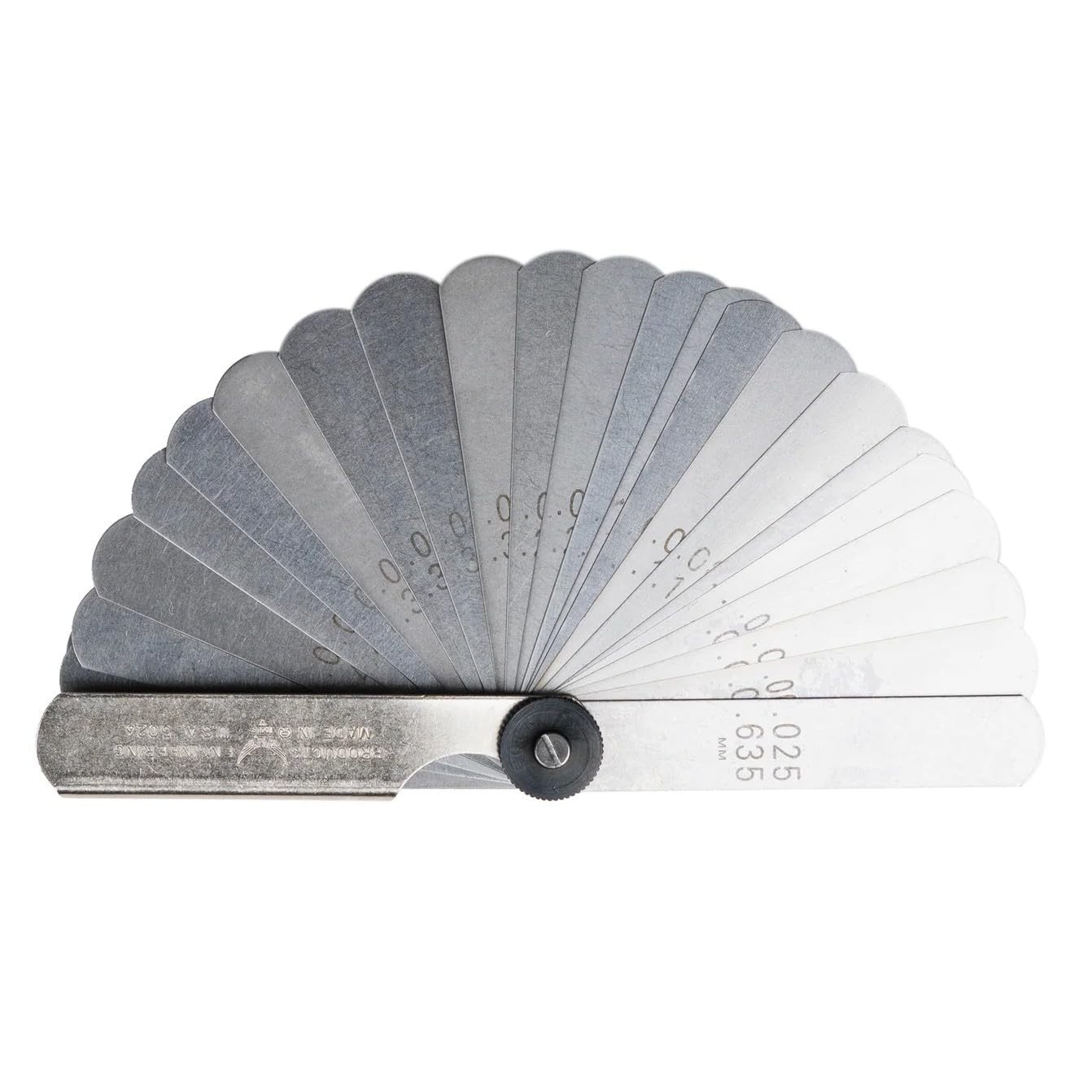 26-Blade Feeler Gauge Set, Precision Measurement 0.0015-0.025″, USA Made Tool