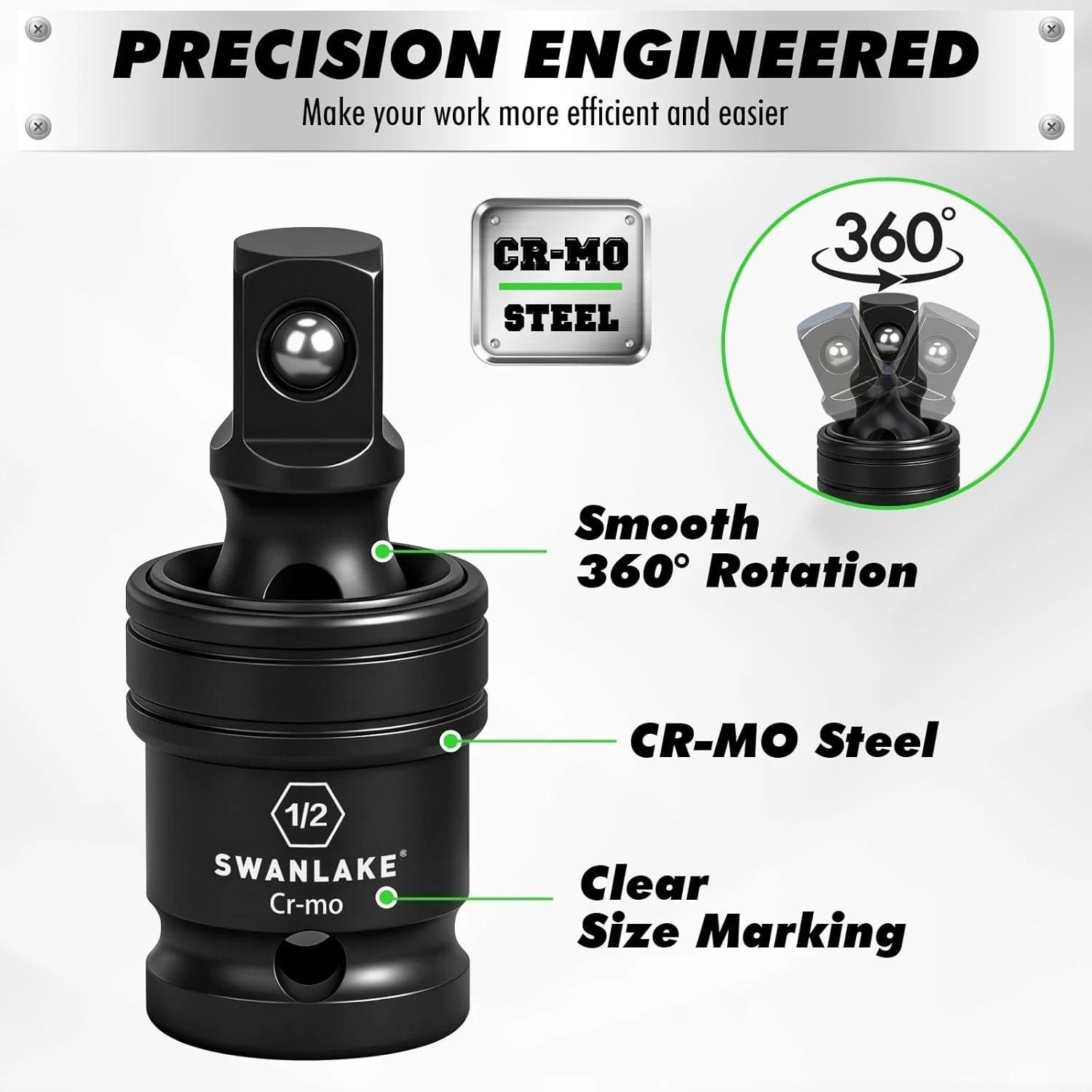 30-Piece 1/2″ Drive Impact Socket Set, Standard SAE 3/8-1 inch and Metric 10-…