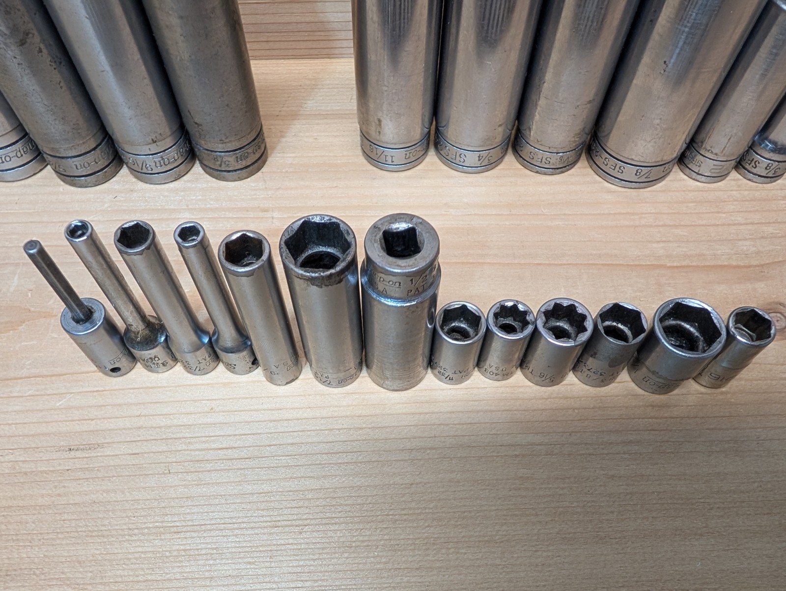 Vintage SNAP ON 31 pc Sae 1/2″,3/8″, 1/4″ Drive Mixed Socket Lot/Wrenches/Cutter