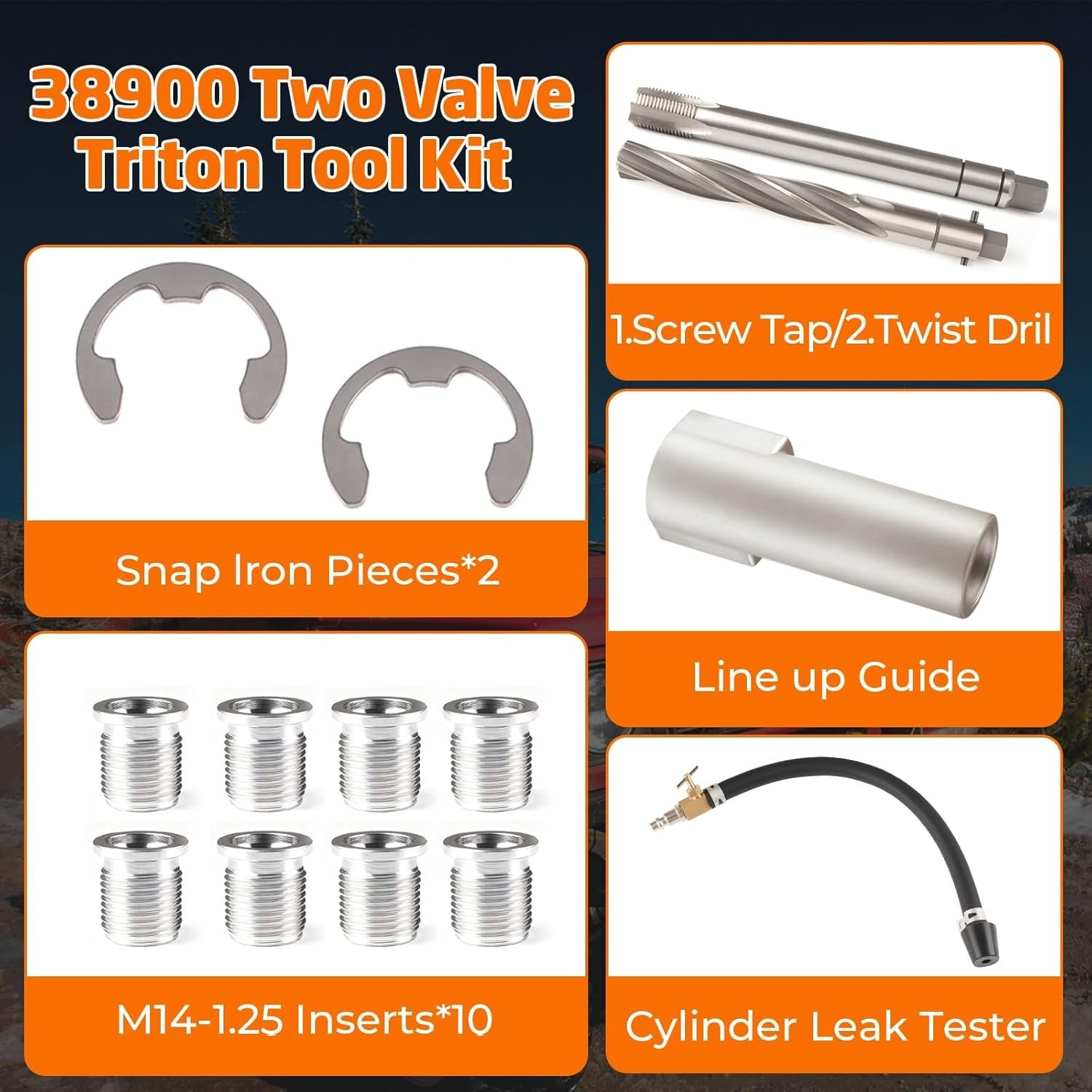 38900 Two Valve Triton Tool Kit Repair System Spark Plug Thread Repair Kit for..