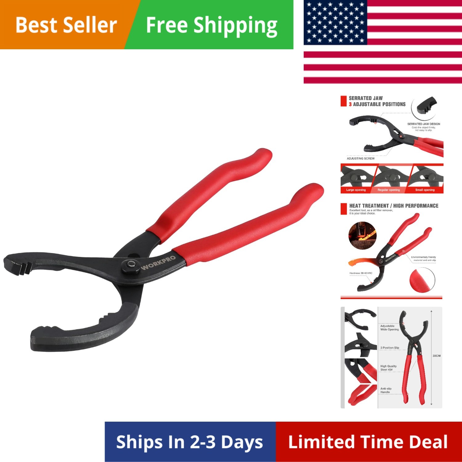 12″ Adjustable Oil Filter Pliers, Wrench Adjustable Oil Filter Removal Tool, …