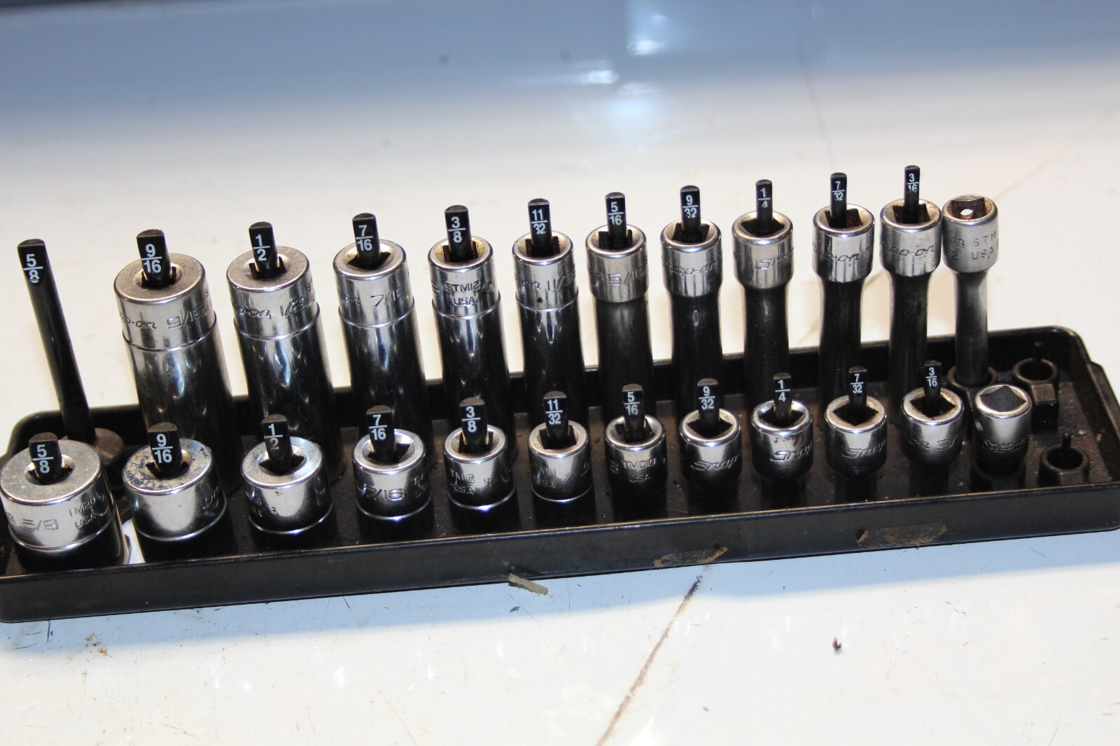 SNAP-ON TOOLS 23 pc 1/4″ Drive 6-Point SAE Shallow / Deep Socket Set USA