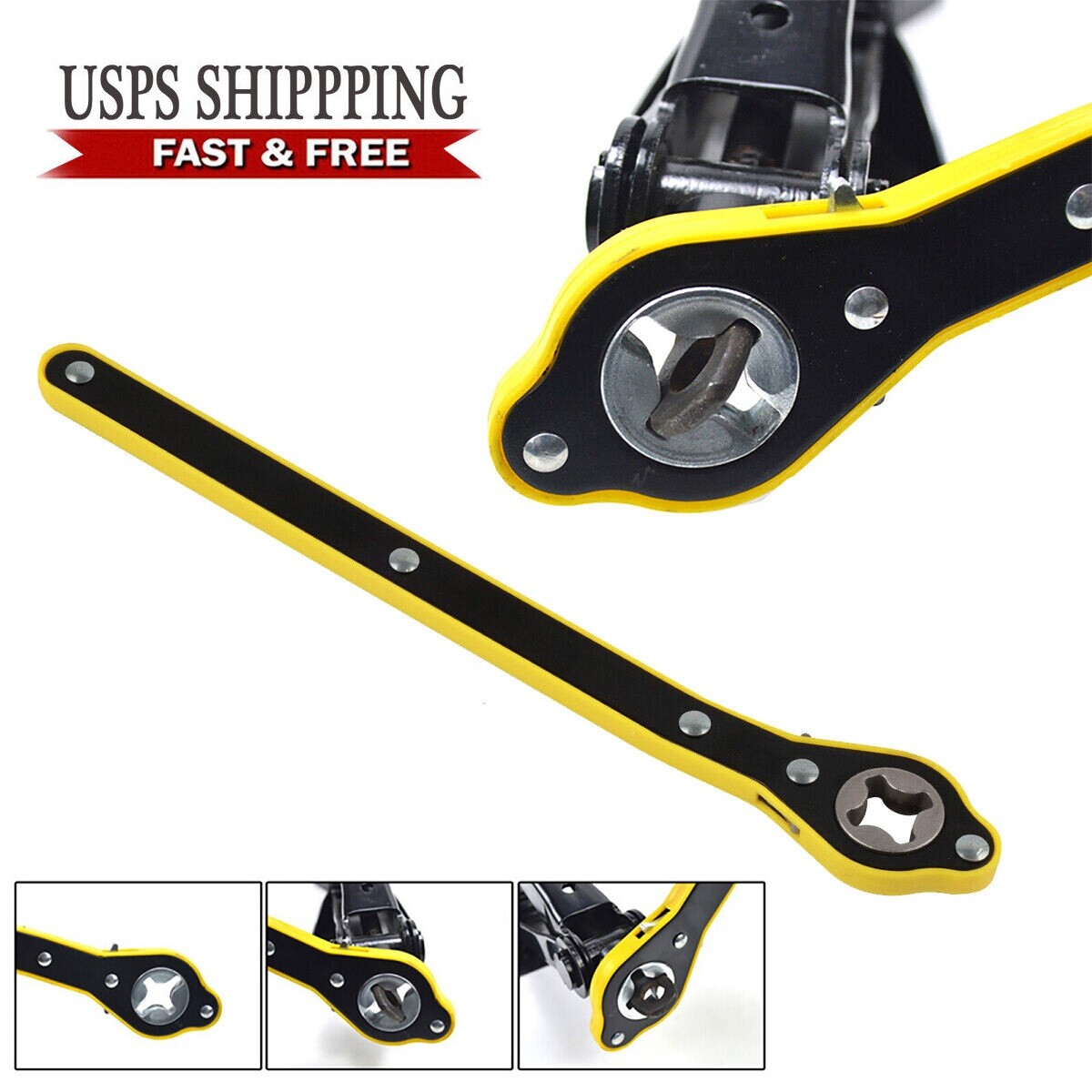 Scissor Jack Ratchet Wrench Car Tire Wheel Repair Tool Labor-Saving Lug Handle