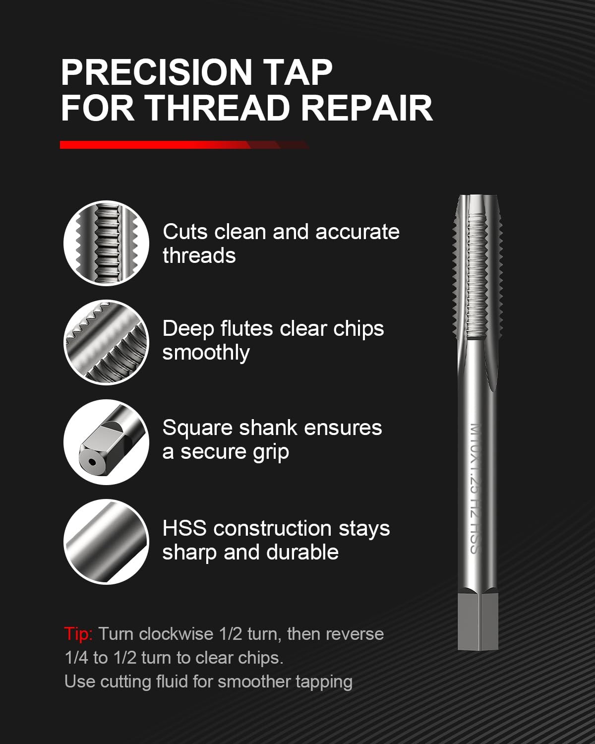 Kolvoii M8x1.25 Thread Repair Kit HSS Drill Bit 304 SS Insert 11.7mm Tool Set