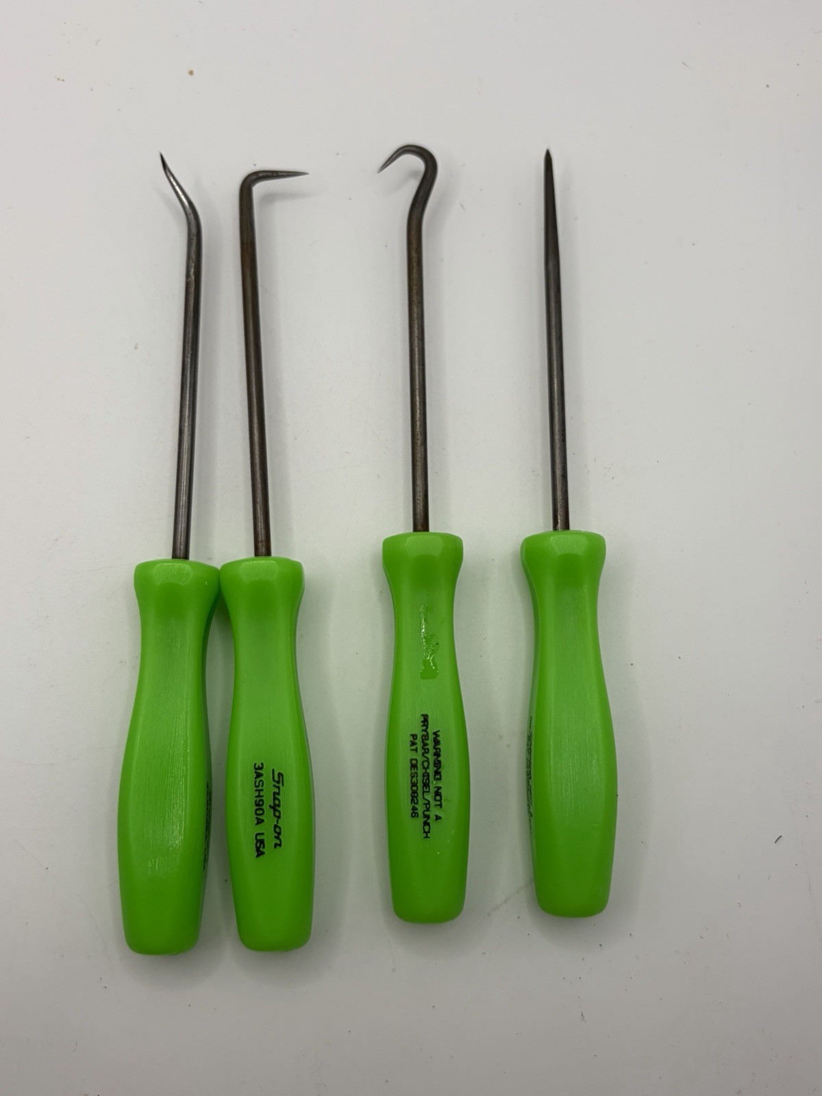 Snap-On ASA204A 4pc Pick Set Green Handle Mechanic Hand Tool Pic Picks