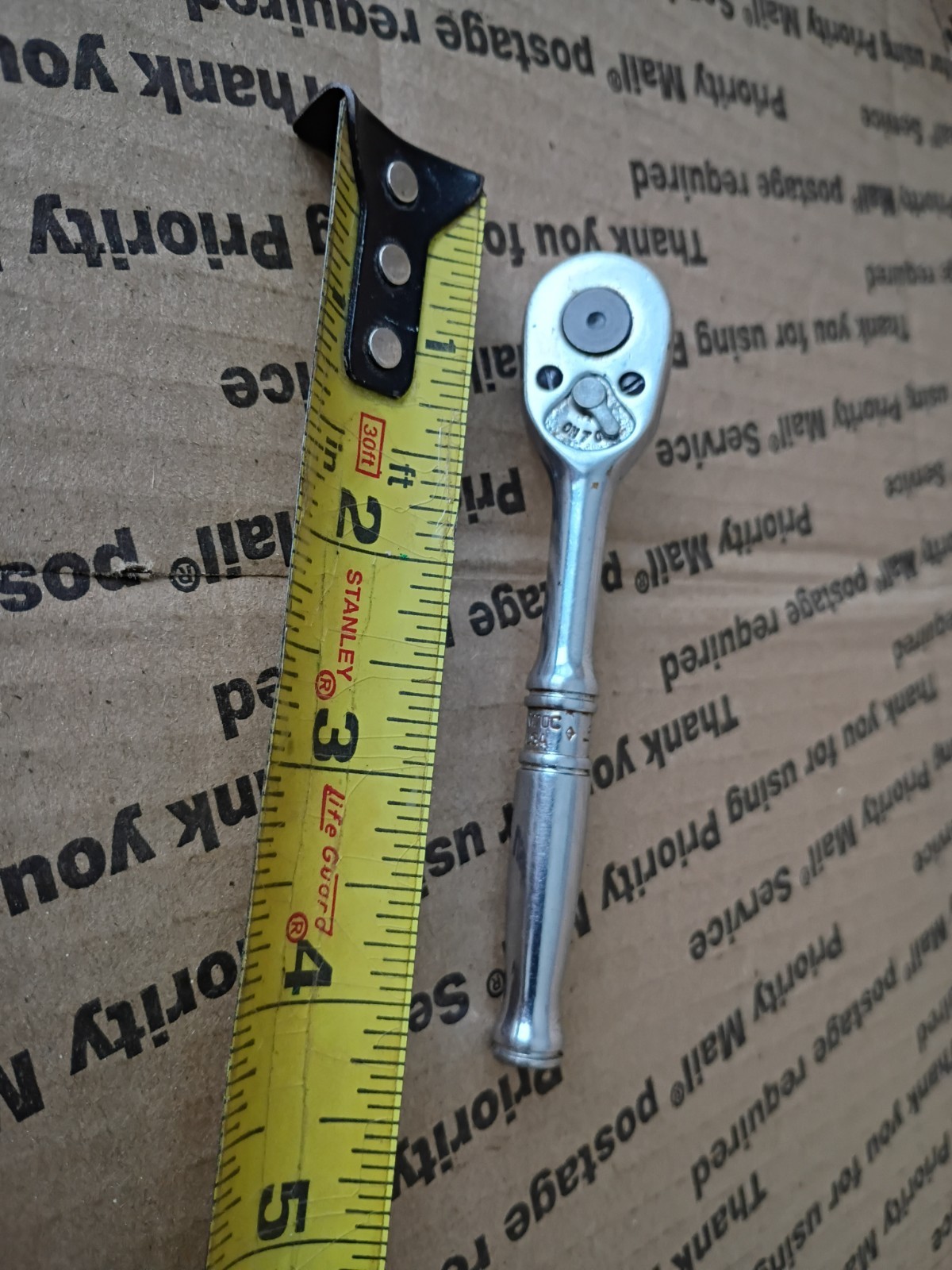 Snap On 1/4″ Drive 4-3/8″ Long Chrome Ratchet USA TM70C