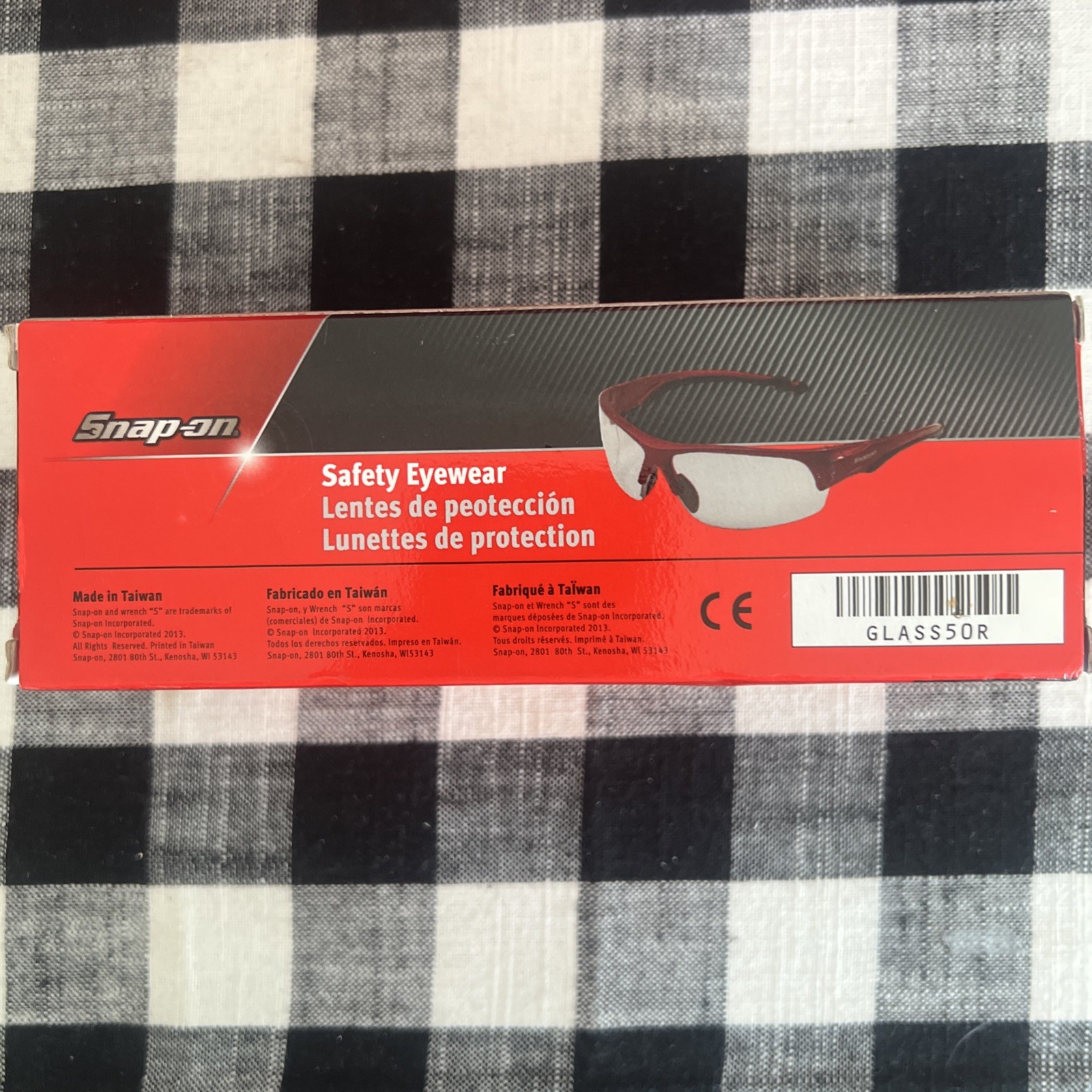 *New *Snap-On Tools *Safety Eyewear *Safety Glasses *Red *Model #GLASS50R