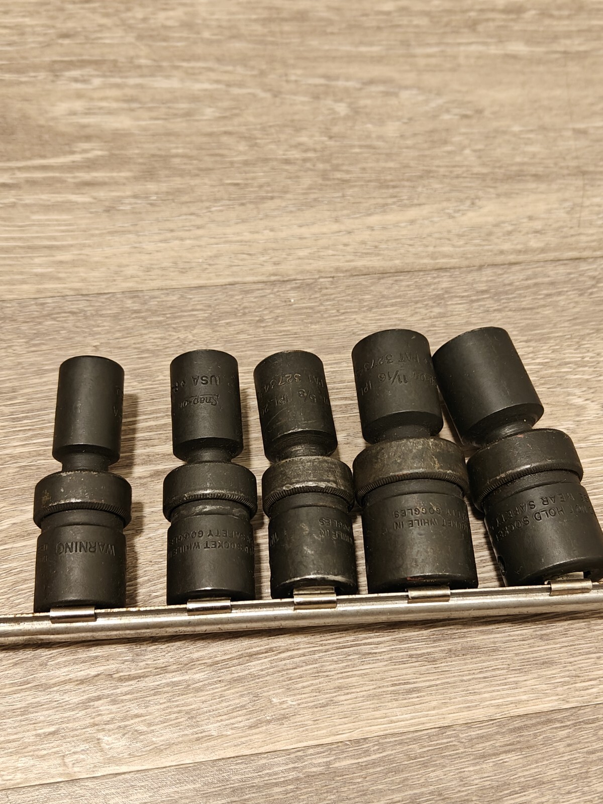 Snap On Tools USA 1/2 Drive SAE 5pc Impact Swivel Universal Socket Set Vintage