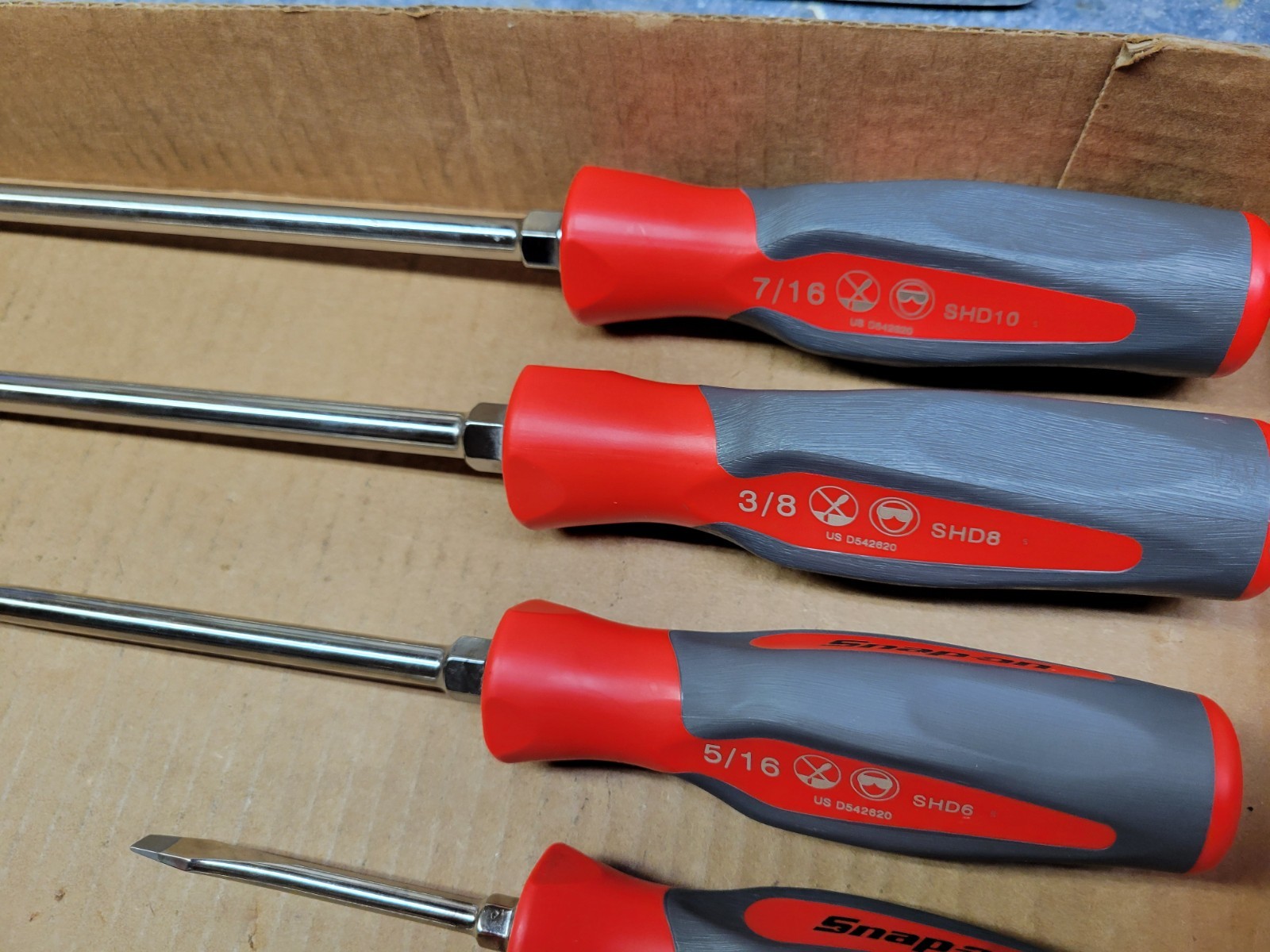 Snap-On USA 6-Piece Red / Gray Hard Handle Screwdriver Set /Lot