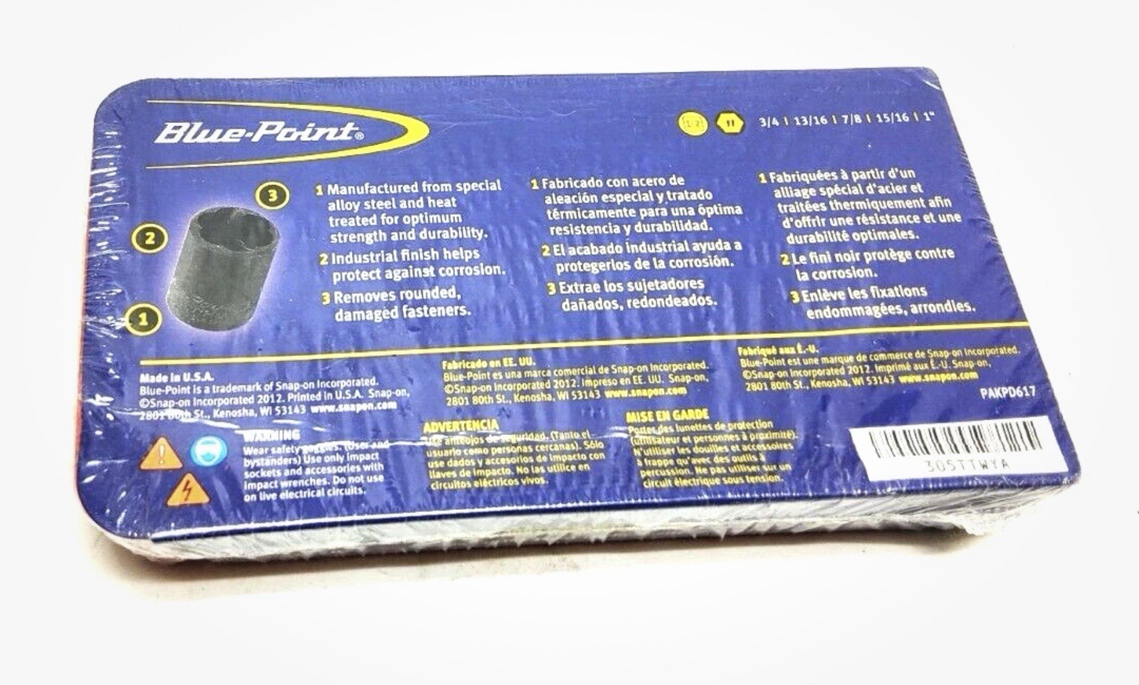 Blue-Point 305TTWYA 3/4″ – 1” Shallow Twist Impact Socket Set Sealed New Snap-On