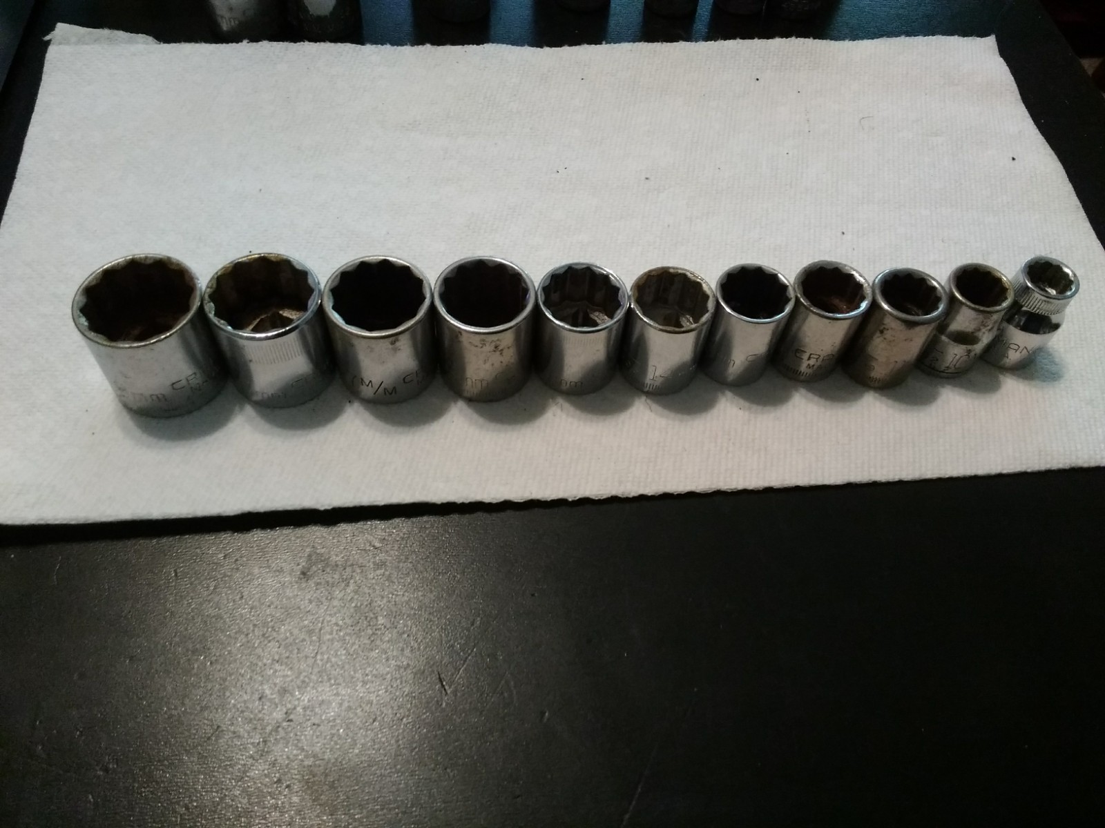 Craftsman 3/8 Drive 12-Pt MM Socket Set 9,10,11,12,13,14,15,16,17,18 & 19