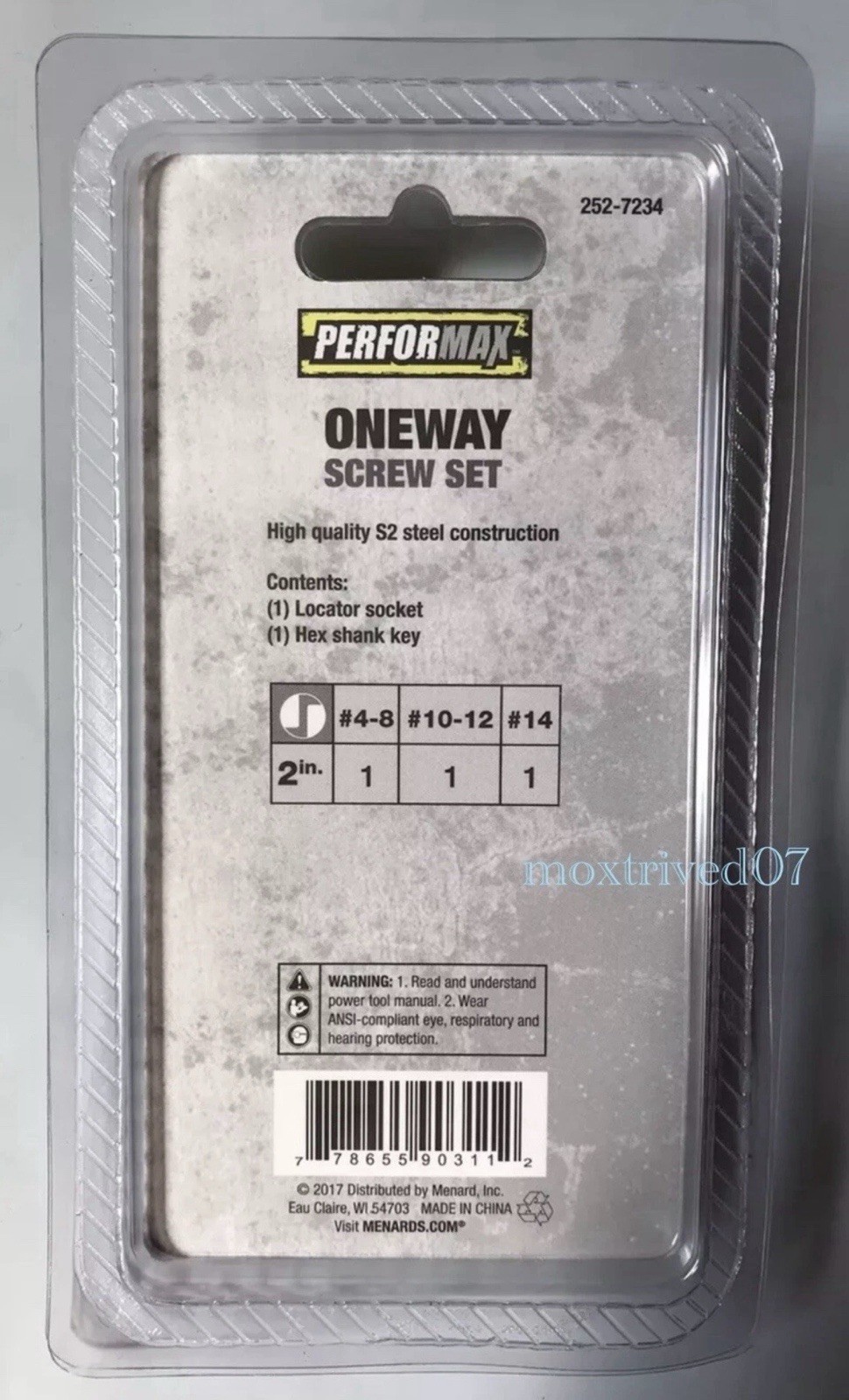 One Way Screw Installer Driver / Remover Extractor 5 Piece Set