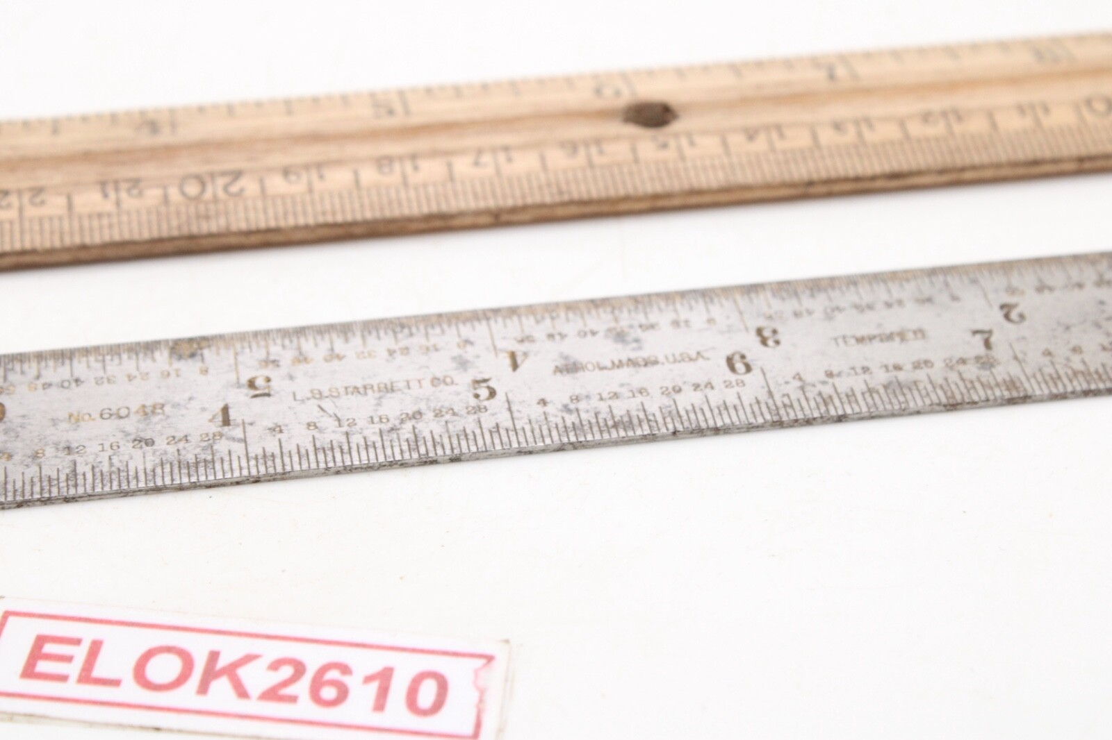 L.S. Starrett Co. 604R 6″ Tempered Ruler Double Side USA