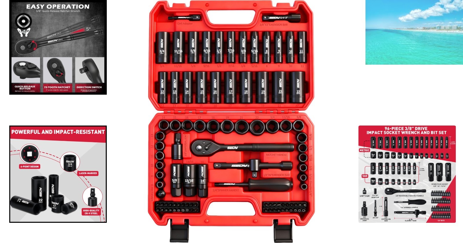Ultimate 96-Piece 3/8″ Drive Socket Wrench Set: SAE & Metric for Professionals