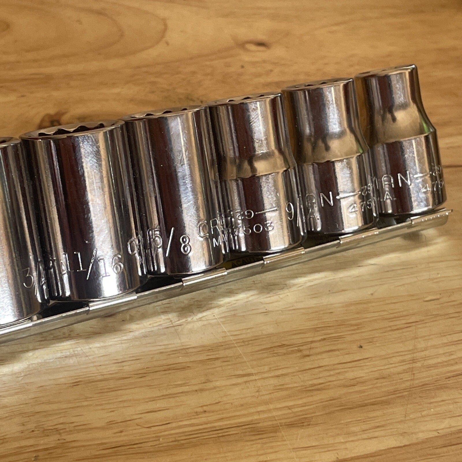 NOS Craftsman 7/16 – 1-1/4” Socket Set 1/2” Drive 12 Pt Inverted G2 GK USA 14pc