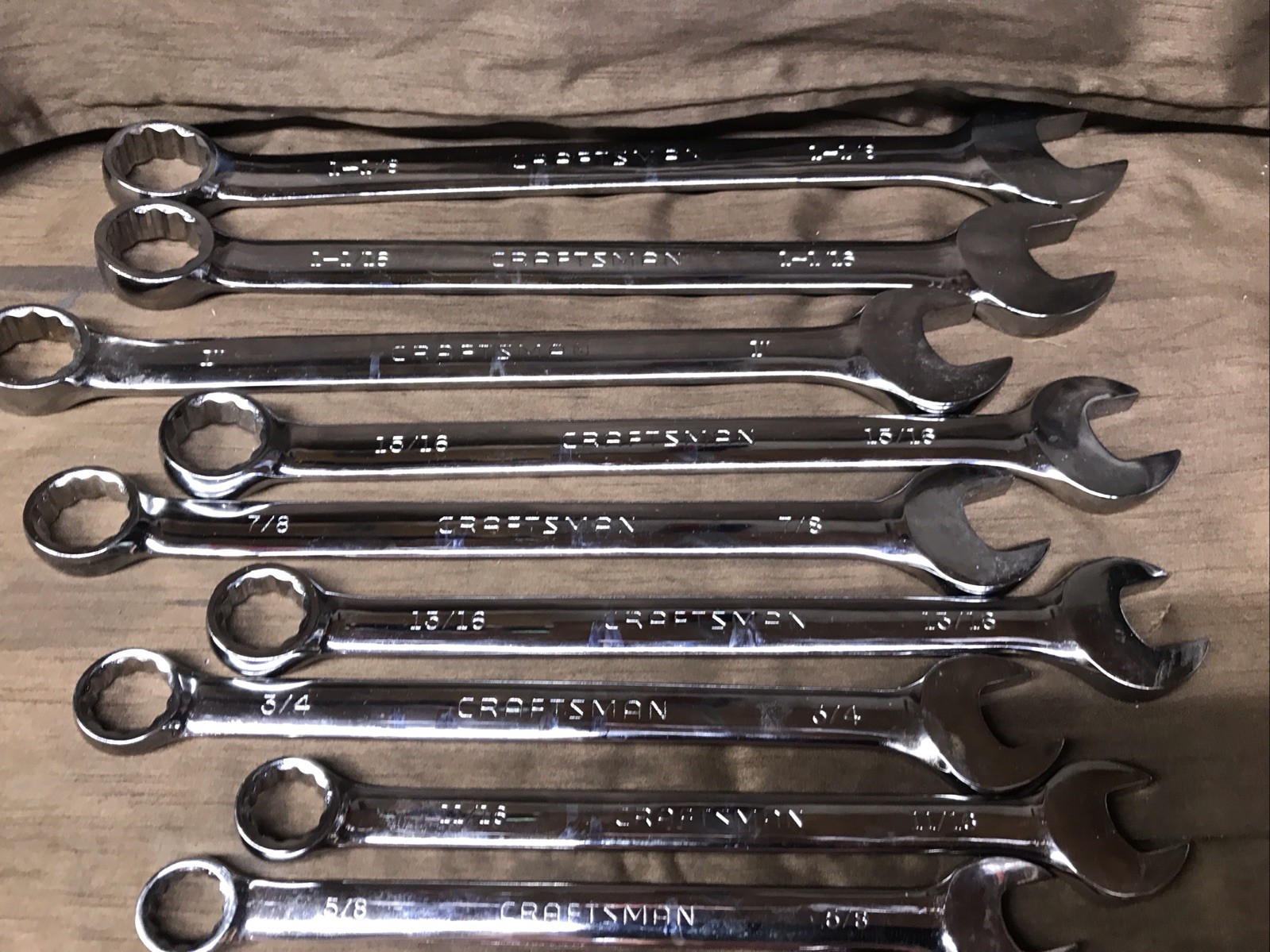 Craftsman 13Pcs. SAE Wrench Set, Size 5/16’ – 1-1/8” Missing 9/16”