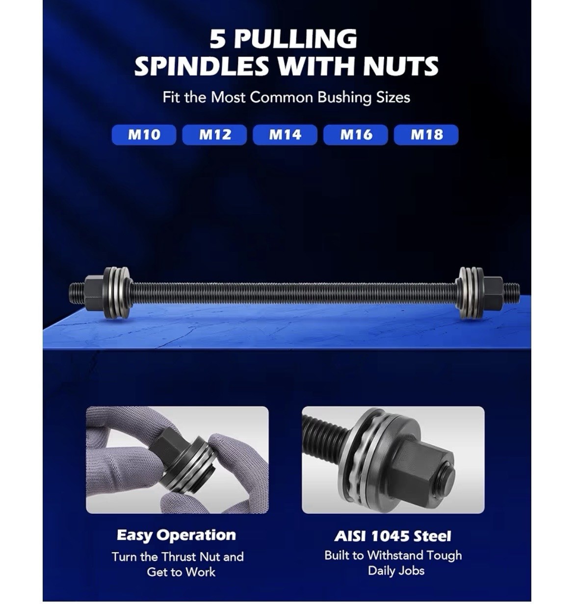 Bushing Press Kit, 21 pc Pull and Press Sleeve Kit for Most LCV HGV Engine Cars