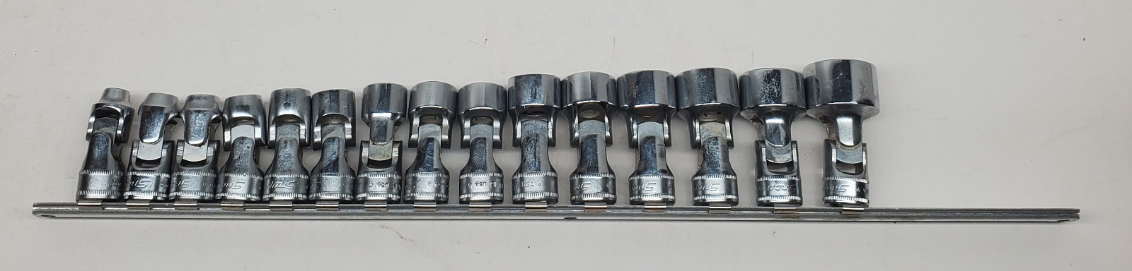 Snap On 15pcs FSUM Swivel 6 Point 3/8 Drive Metric Socket Set 7mm to 24mm