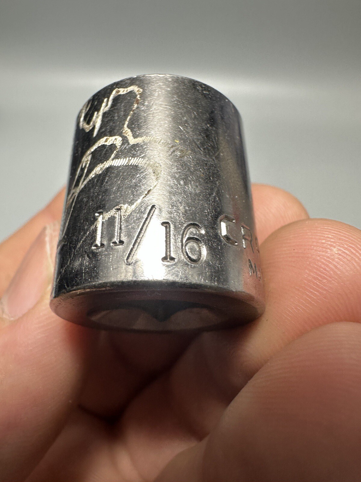 Vintage Craftsman 11/16″ Shallow Socket 3/8″ Drive Model G1 44336 USA 12 Point