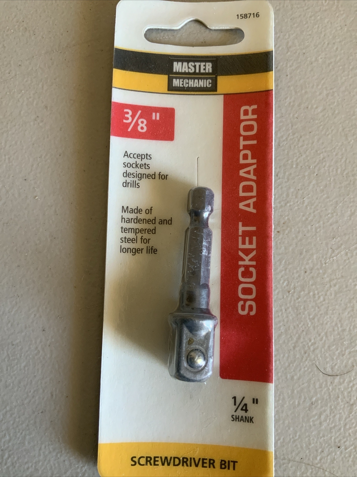 4 – MASTER MECHANIC 1Ea 3/8″ & 3Ea 1/4¨ SOCKET ADAPTERS, 1/4¨ DRIVE 4 PACKS