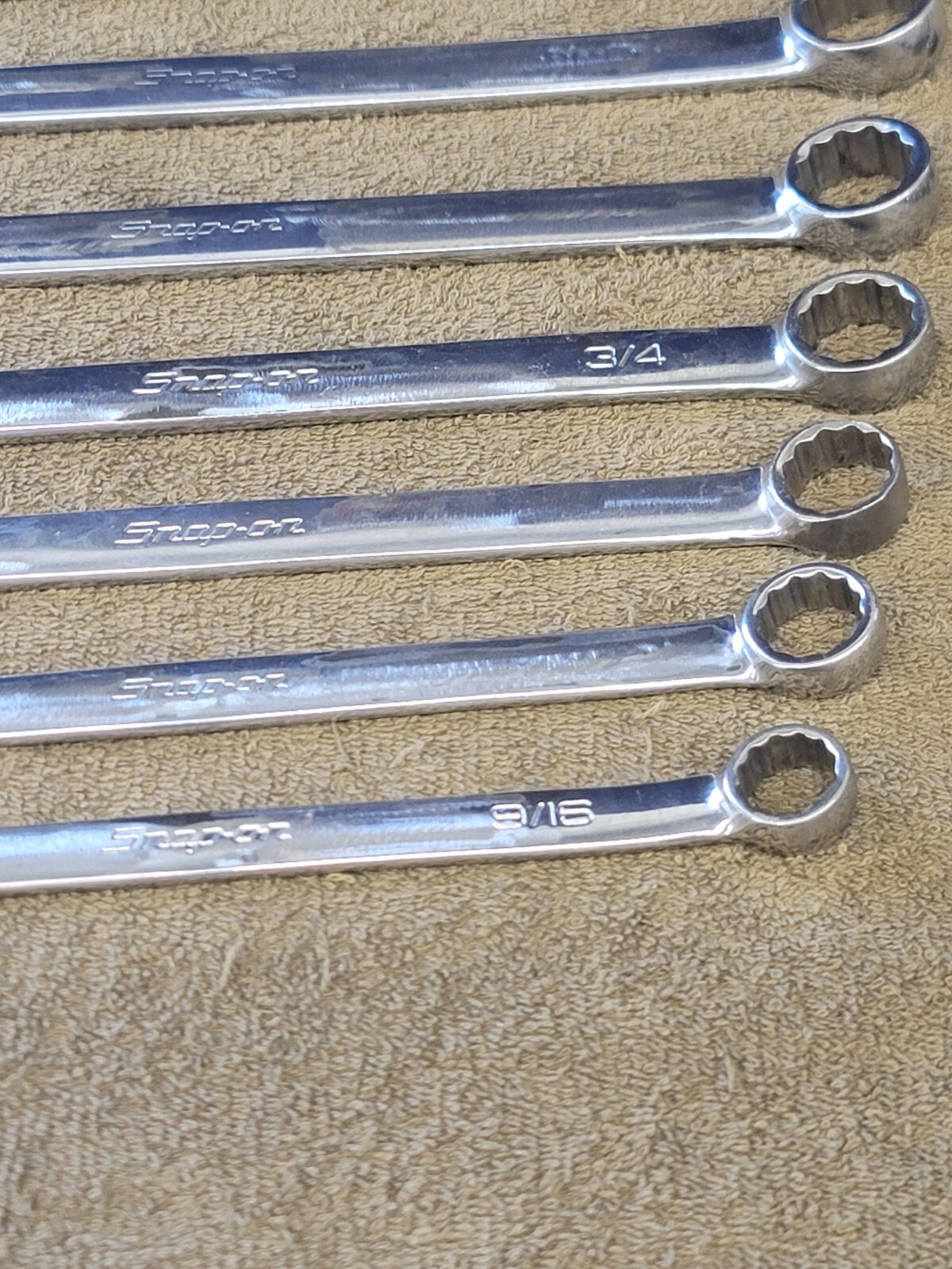 Snap on OEX Combination Wrench Set Sae 1″ 7/8 13/16 3/4 11/16 5/8 9/16 1/2 3/8