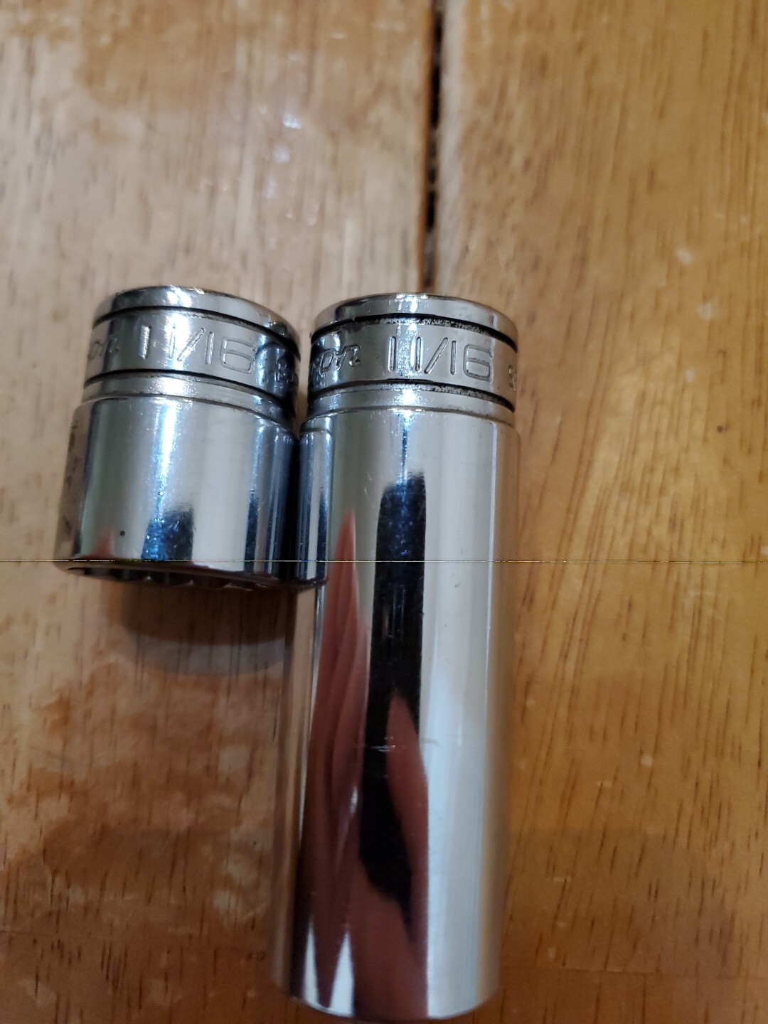 Snap On 3/8 Drive 11/16 12PT Shallow Deep Sockets Lot Of 2