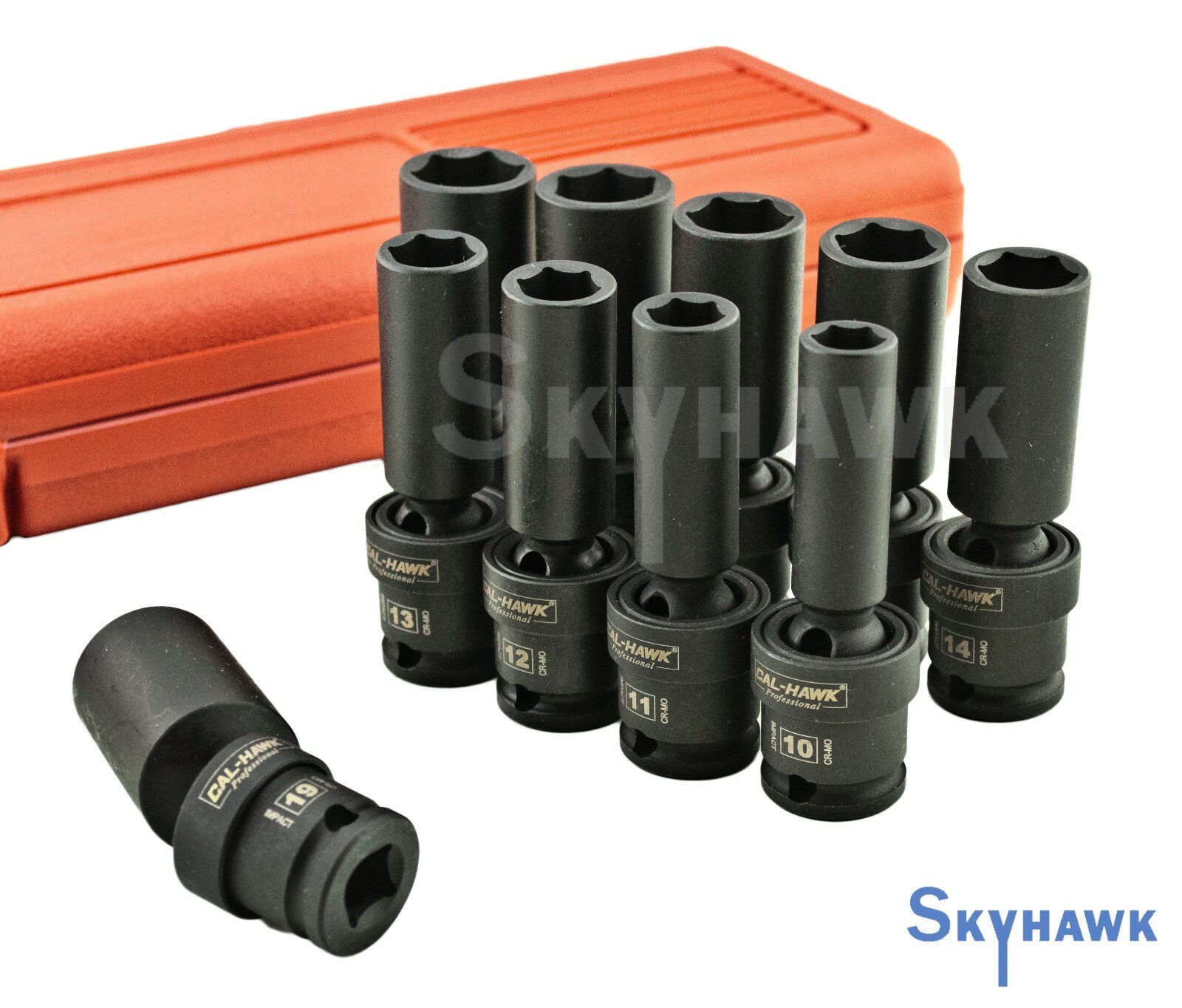 10Pc 3/8″ Drive Universal Swivel Deep Impact Socket Set (METRIC) PRO Radius Set