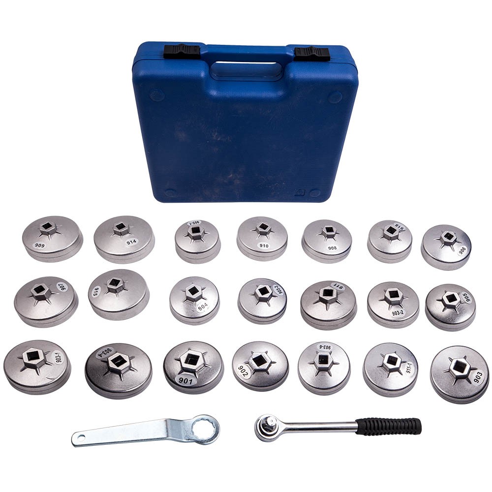 1/2″ Drive Oil Filter Socket Cup Cap w/ Adjustable Wrench Removal Tool Kit