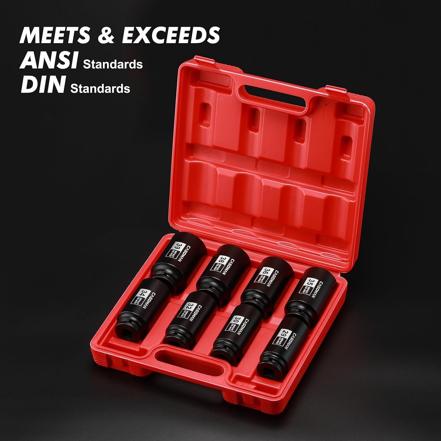 12-Point Deep Impact Socket Set, Metric, 8-Piece, 1/2″ Drive