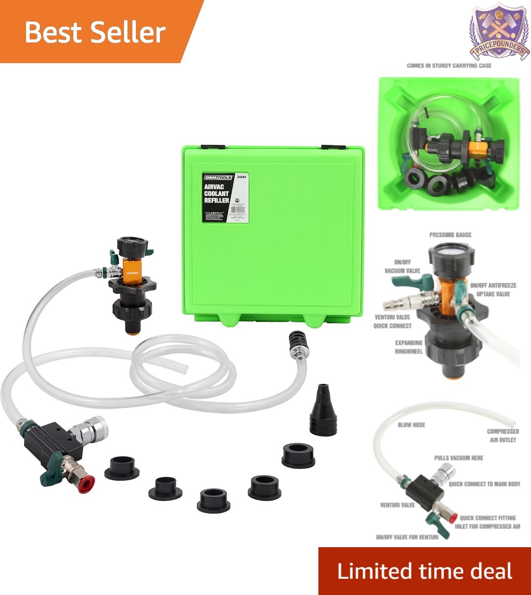 Multipurpose 24444 Cooling System Refiller Tool with Durable Case & Adaptability
