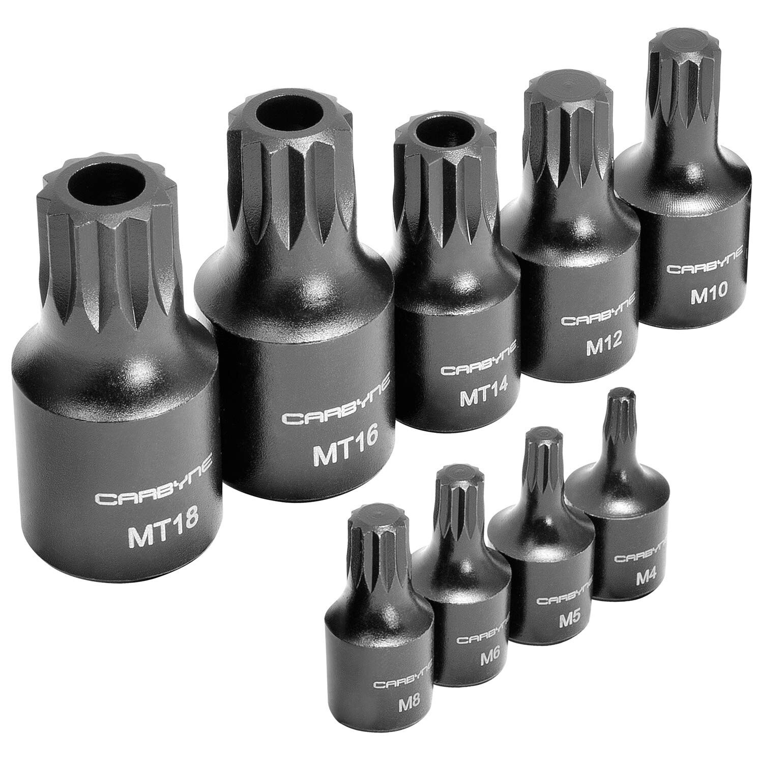 CARBYNE 9 Piece XZN Triple Square Bit Impact Socket Set, 4mm to 18mm