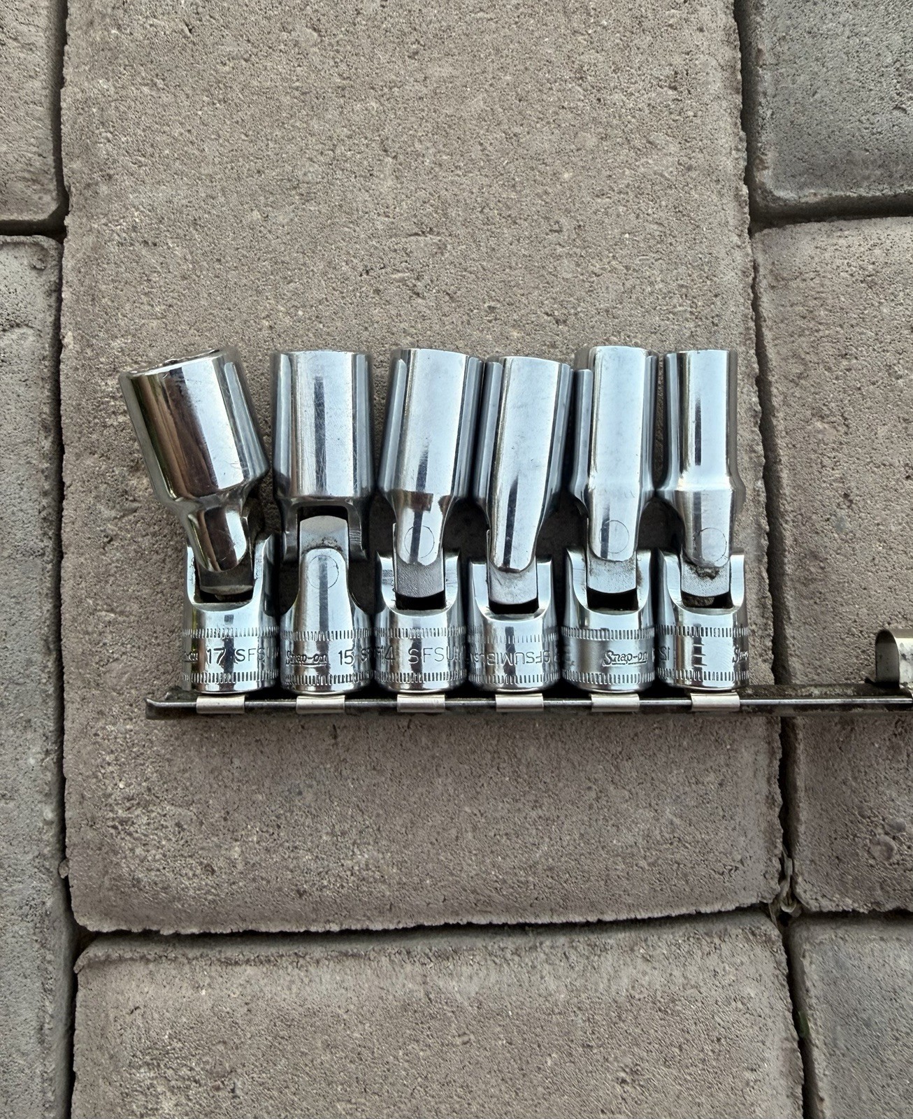 Snap On 6pc 3/8″ Drive 6-Point Deep Metric Swivel Socket Set 10-17 206SFSUM