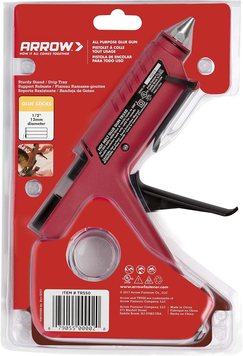 Arrow TR550 Heavy Duty Professional Electric Hot Melt Glue Gun 1 Pack, Beige