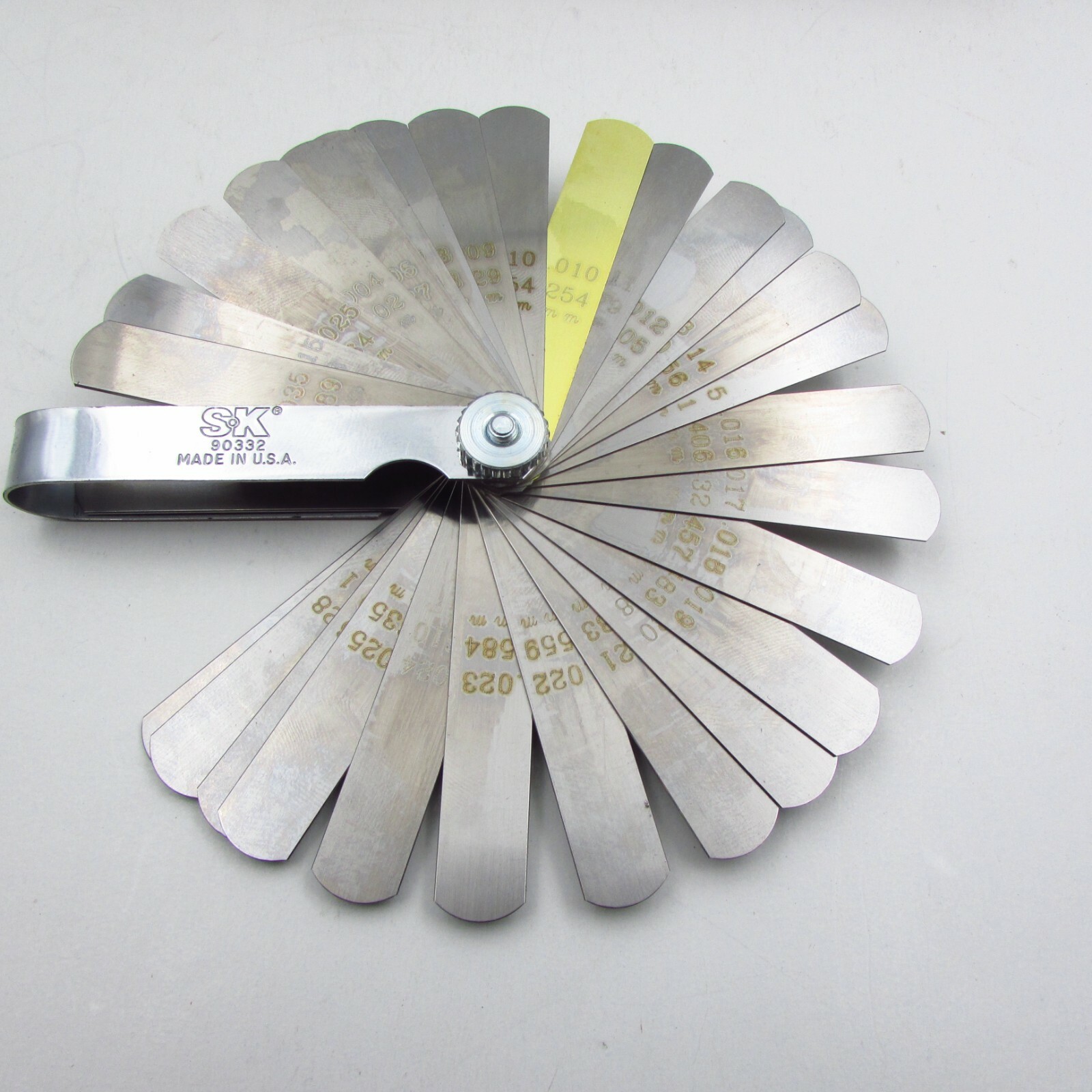 SK Tools 90332 Feeler Blade Thickness Gauge Spark Plug Gap Metric/SAE USA Made