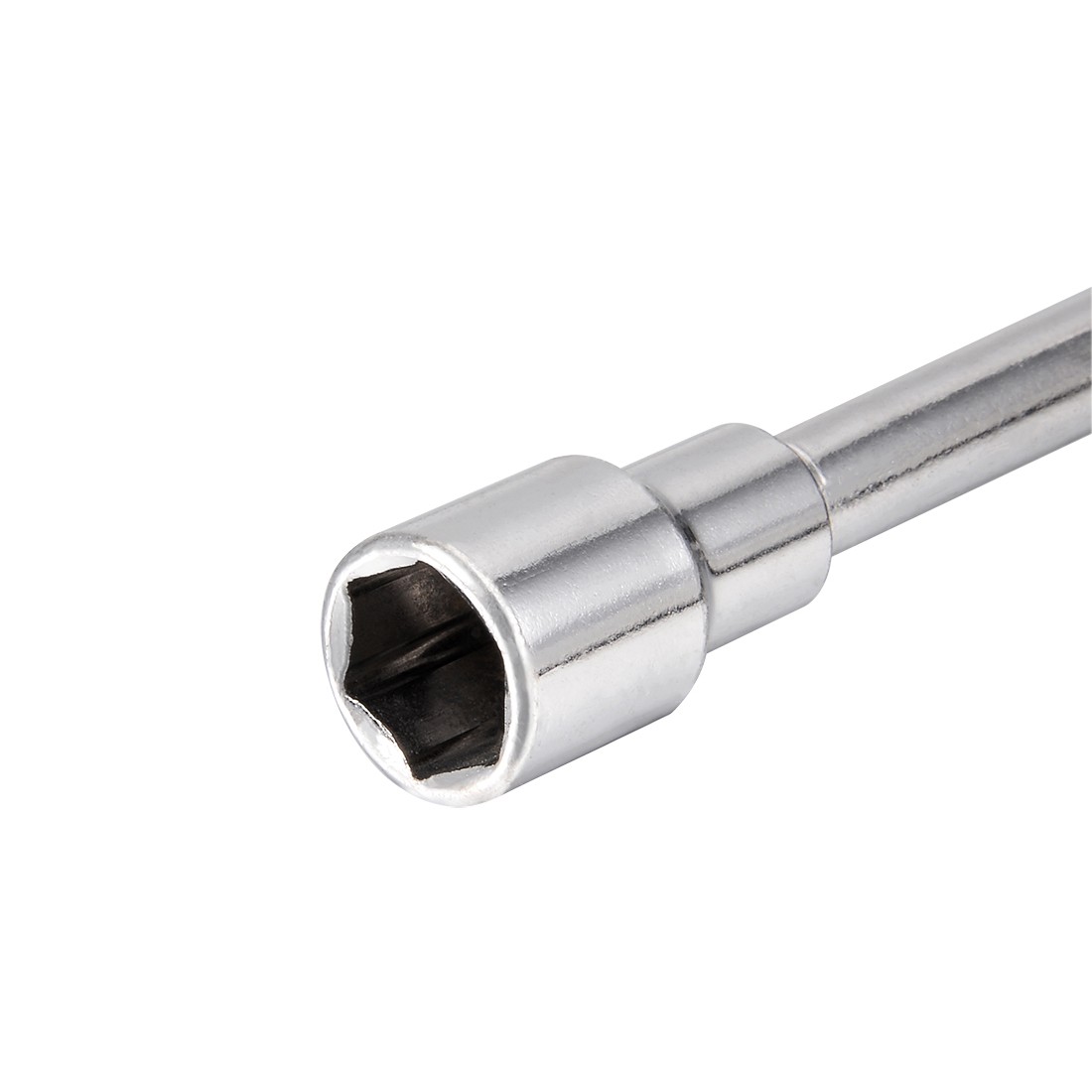 10mm Metric L Shape Angled Open Hex 6 point Socket Wrench Silver Tone