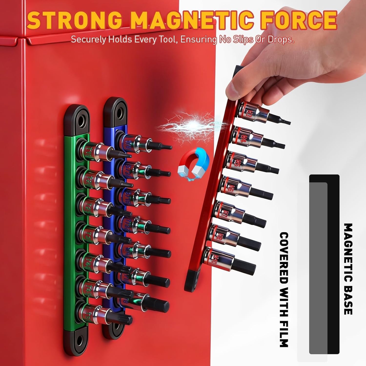 21-Piece Allen Bit Socket Set, 3/8″ Drive Hex & Torx Socket Set with Magnetic…