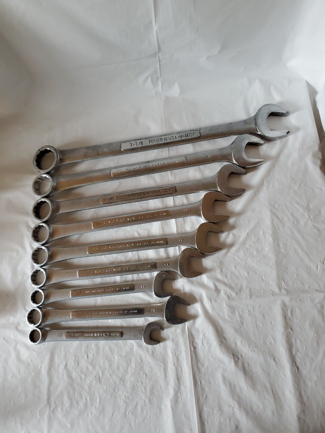 Lot of Vintage Craftsman 11pc SAE Combination 12 Point Wrenches 9/16 to 1-1/8 In
